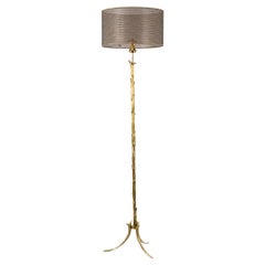 Maison Charles, Tripod Floor Lamp in Gilded Bronze, 1950s