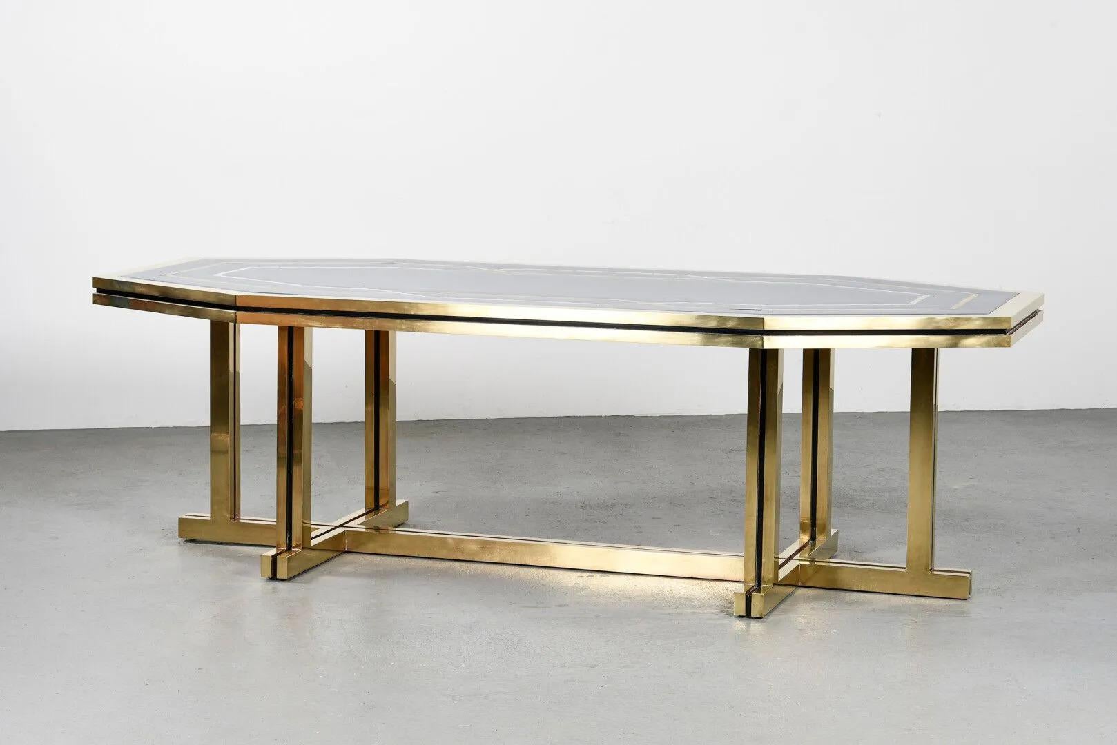 Late 20th Century Maison Jansens, Very Large Dining Table Special Order for the Embassy circa 1970 For Sale