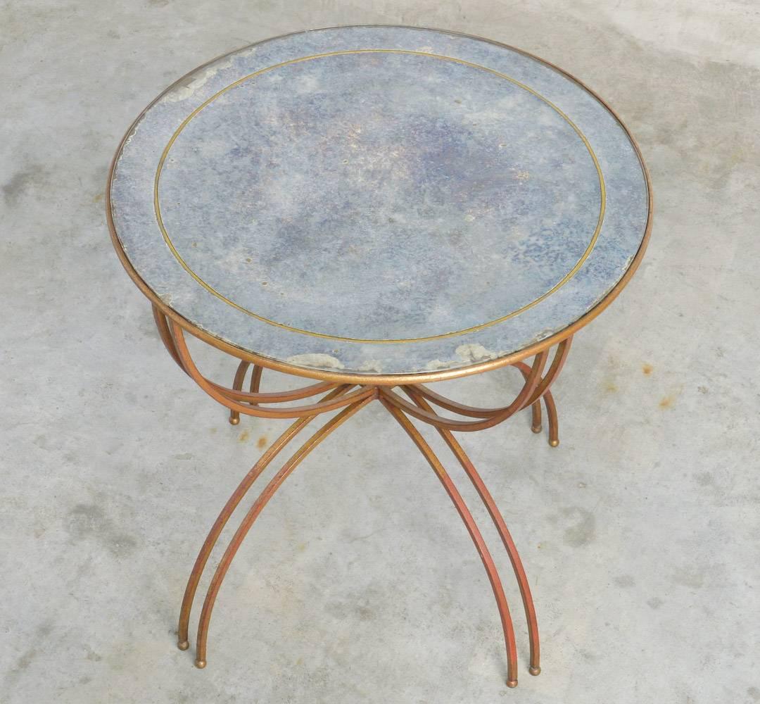 Maison Baguès Gilded Iron Side Table, Interbellum In Good Condition In Vlimmeren, BE