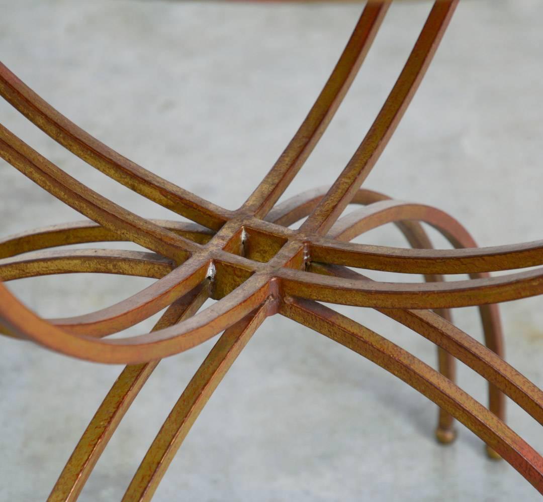 Mid-20th Century Maison Baguès Gilded Iron Side Table, Interbellum