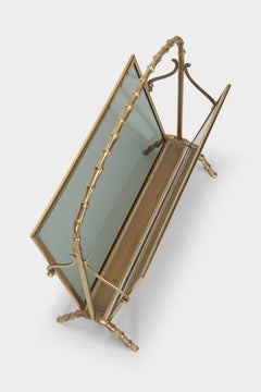 Maison Baguès Magazine Rack Faux Bamboo, 1940s