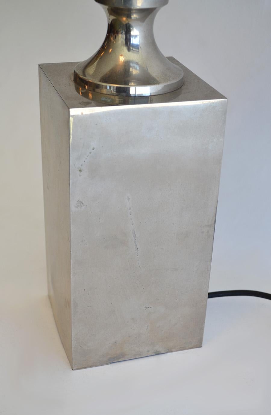 French Maison Barbier Mid Century Chrome Table Lamp by Philippe Barbier, France, 1970s For Sale