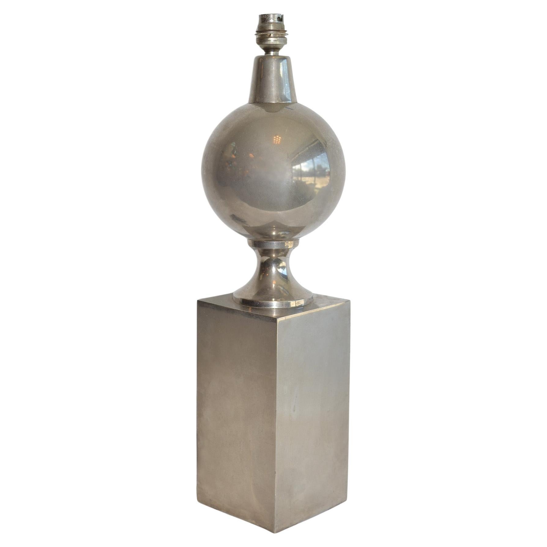 Lampada da tavolo in cromo di metà secolo della Maison Barbier di Philippe Barbier, Francia, anni '70