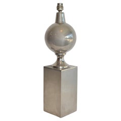 Lampada da tavolo in cromo di metà secolo della Maison Barbier di Philippe Barbier, Francia, anni '70
