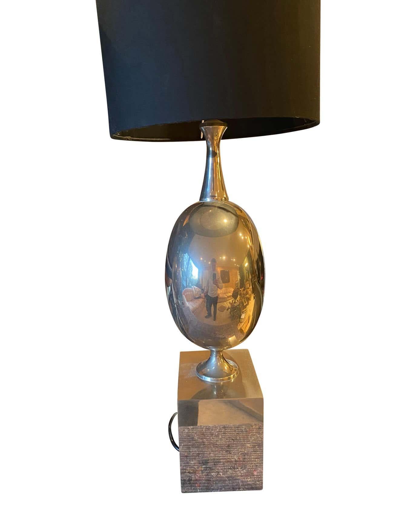 Maison Barbier Pair of Chromed Steel Table Lamps, 1970s For Sale 6