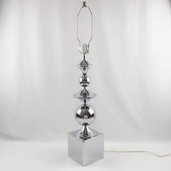 Maison Barbier Space Age Chrome Tischlampe, um 1970