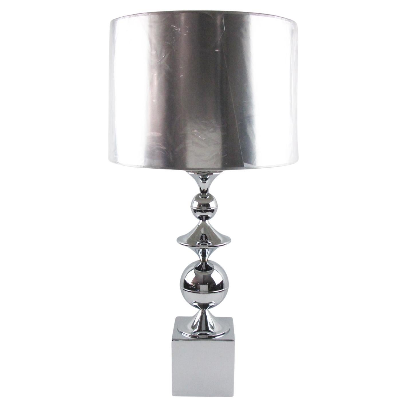 Maison Barbier Space and Chrome Table Lamp, circa 1970