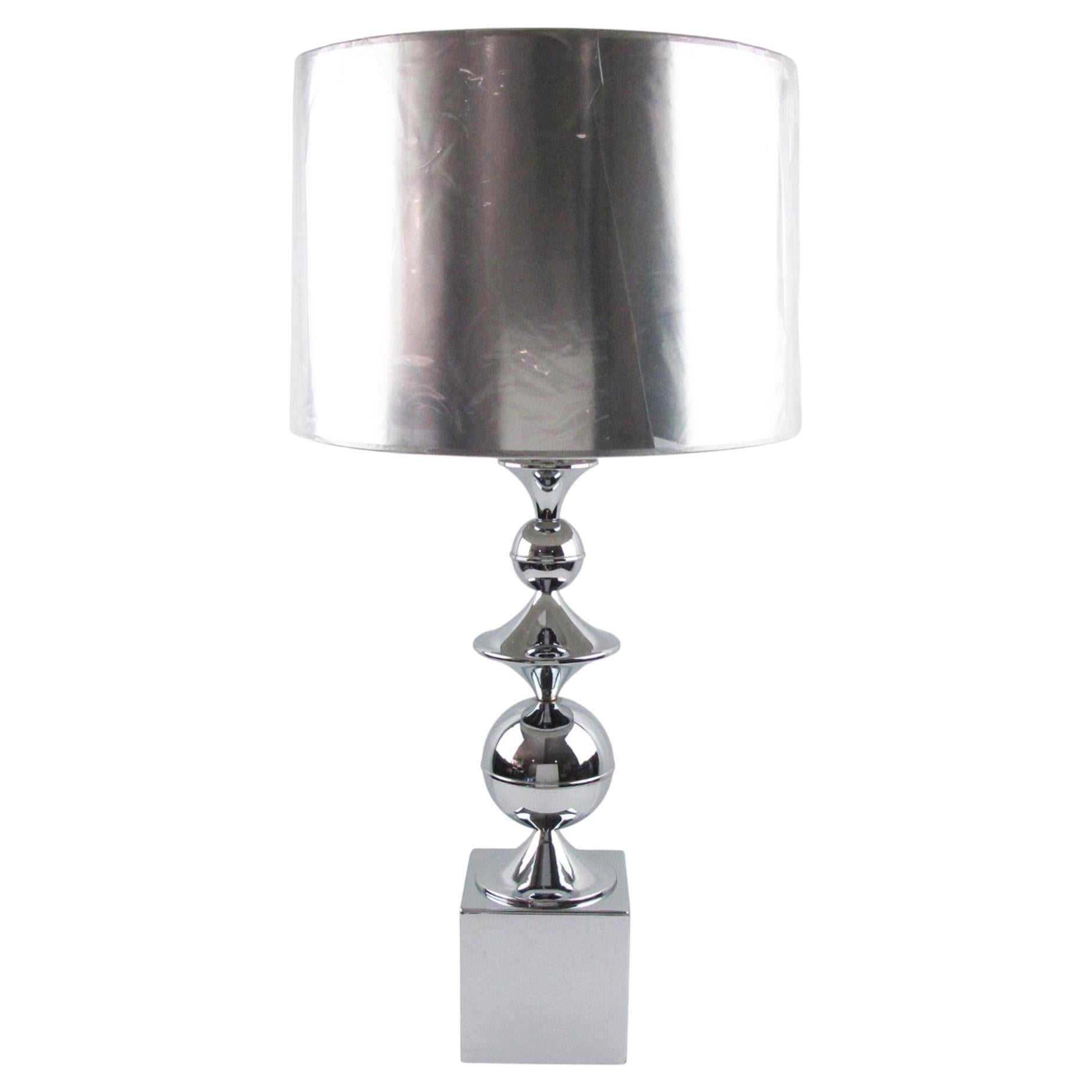 Maison Barbier Space Age Chrome Table Lamp, circa 1970