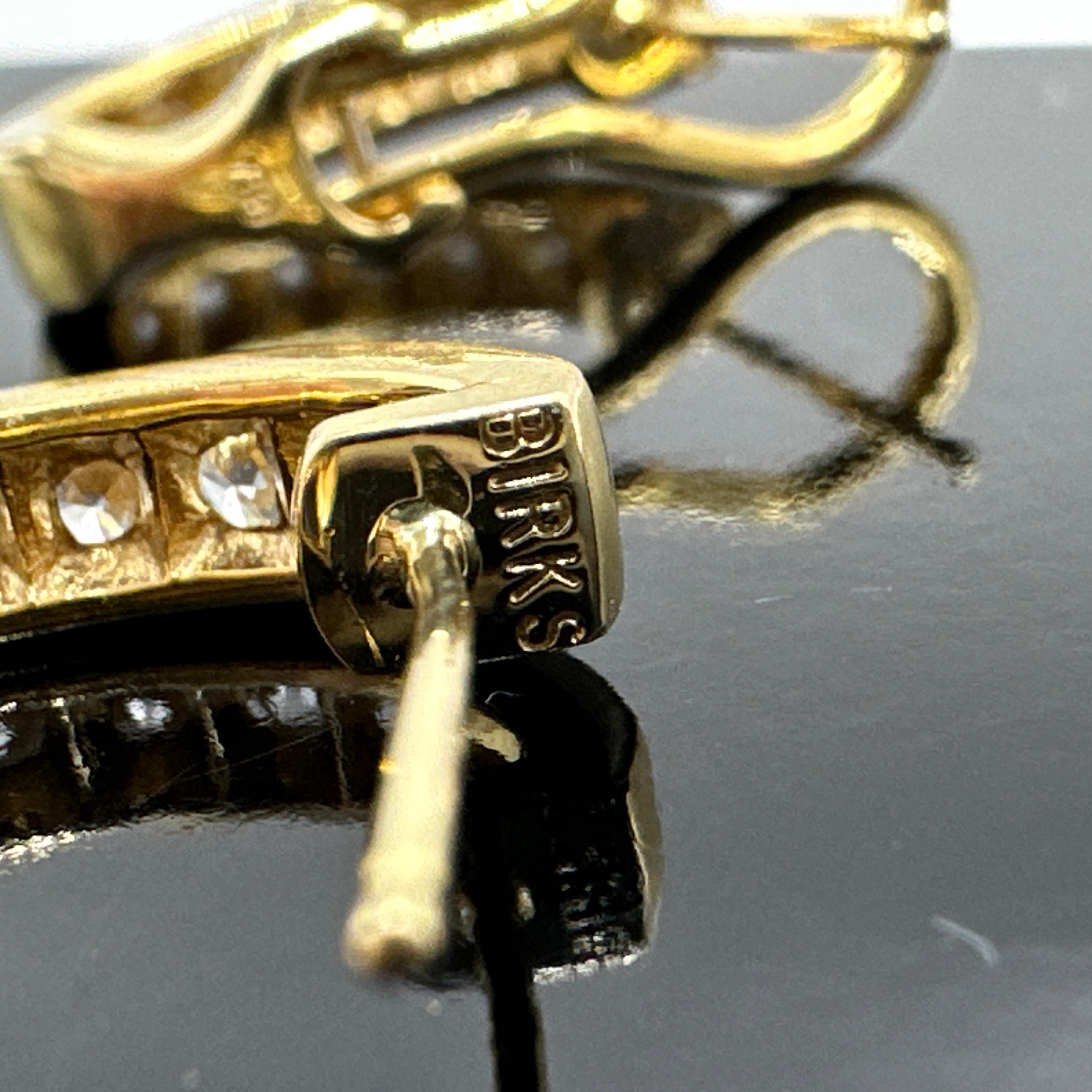 MAISON BIRKS 18k Yellow Gold Natural VVS Diamond 3/4 Hoop Earrings 0.84TCW In Good Condition In Victoria, BC