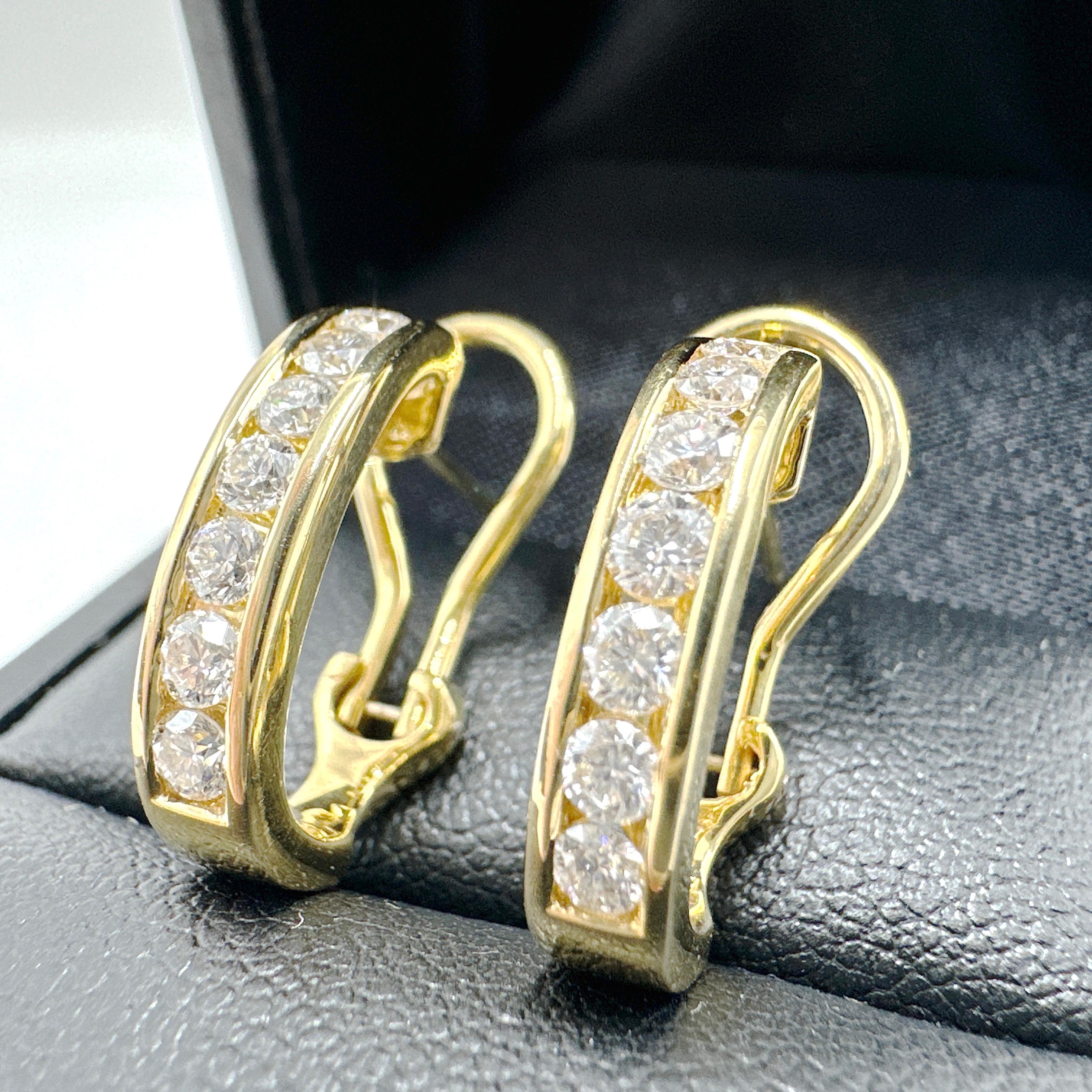 MAISON BIRKS 18k Yellow Gold Natural VVS Diamond 3/4 Hoop Earrings 0.84TCW 4