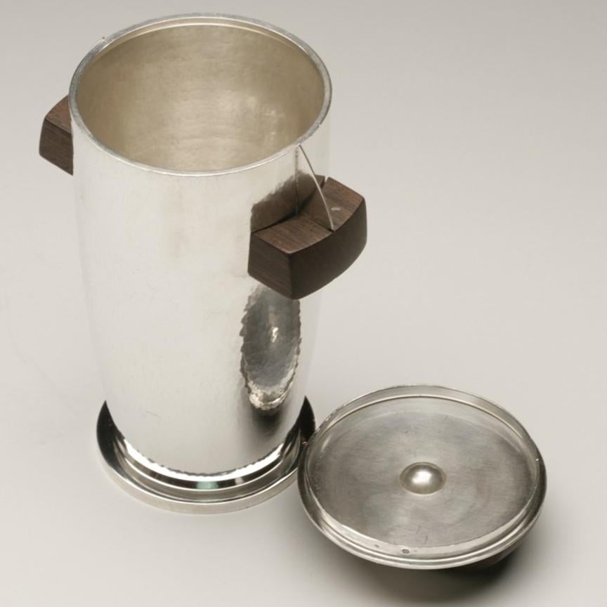 Maison Bloch Eschwege .950 Silver and Wood Art Deco Cocktail Shaker/Urn In Good Condition For Sale In San Francisco, CA