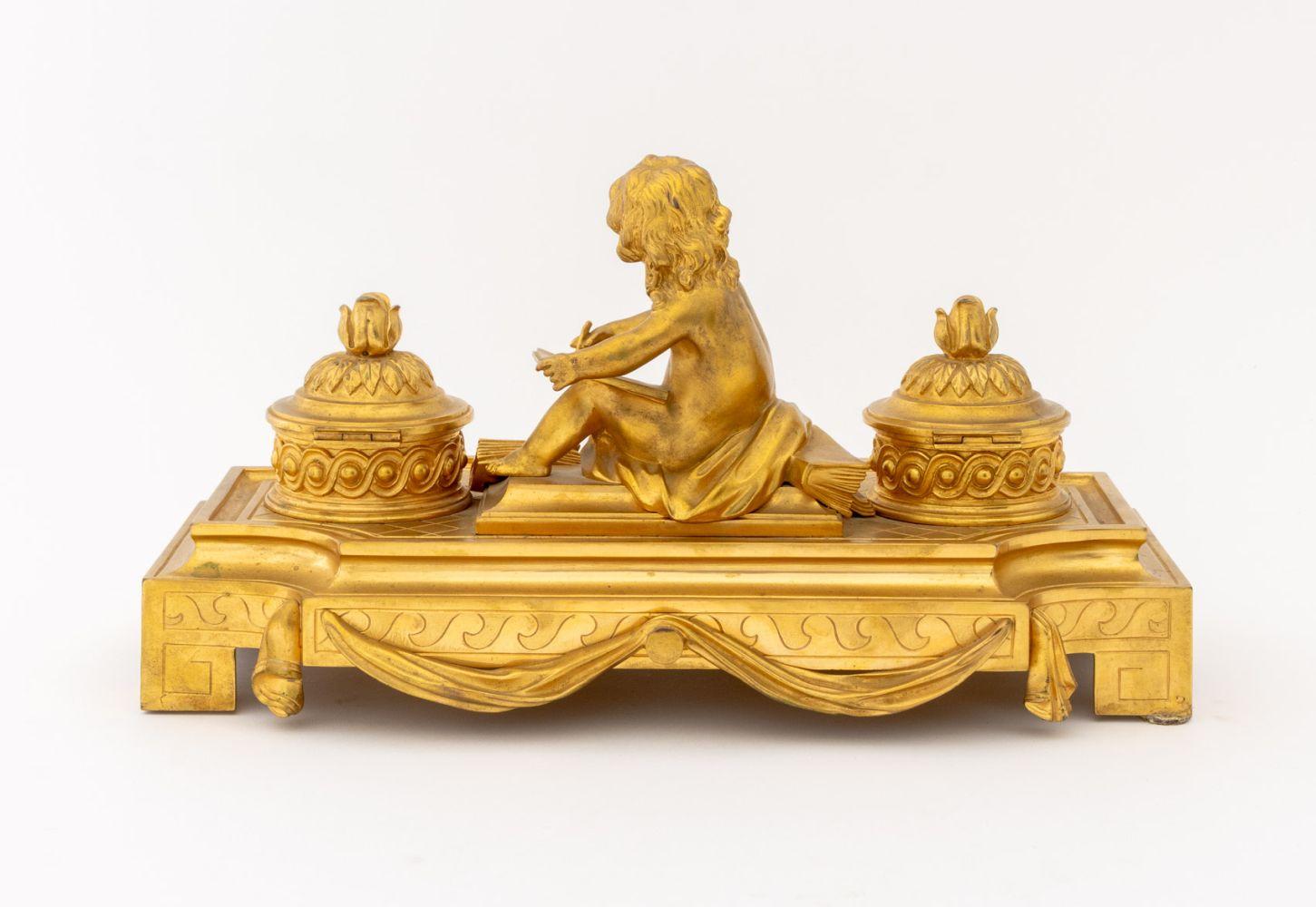 Maison Boin-Taburet, calamaio francese in bronzo ormolinato in vendita 2