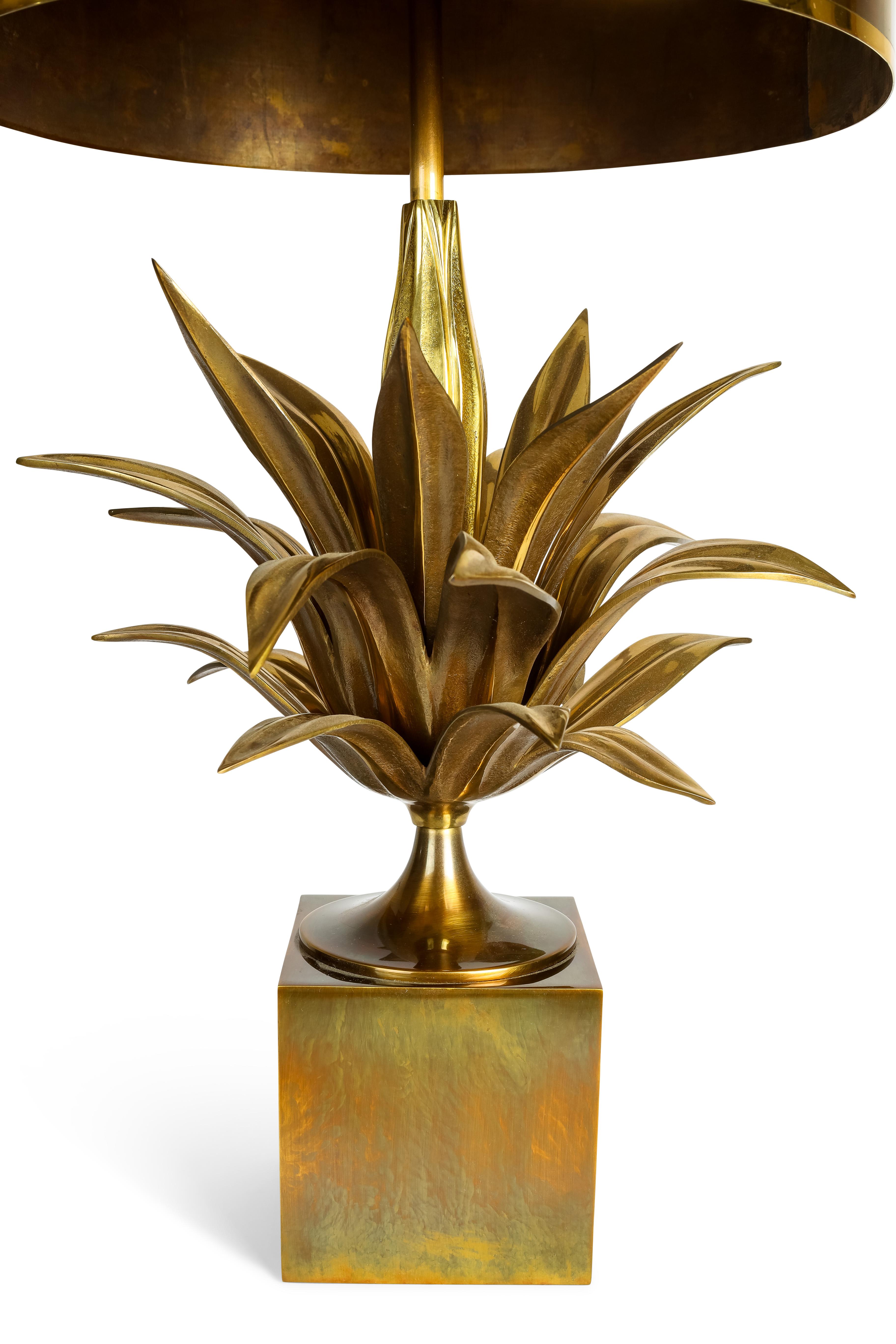 Mid-20th Century Maison Charles Agave Table Lamp