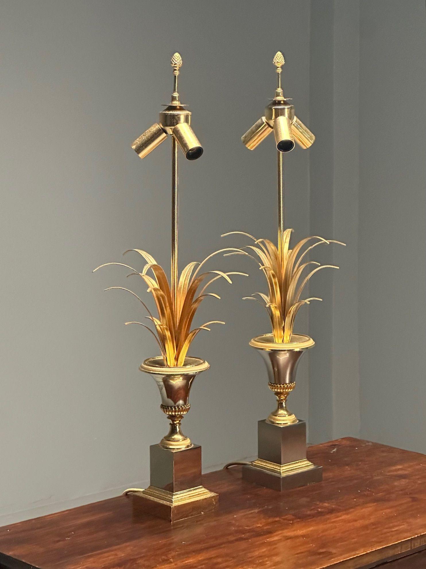 Mid-20th Century Maison Charles Attr, Hollywood Regency, French Table Lamps, France, 1950s For Sale
