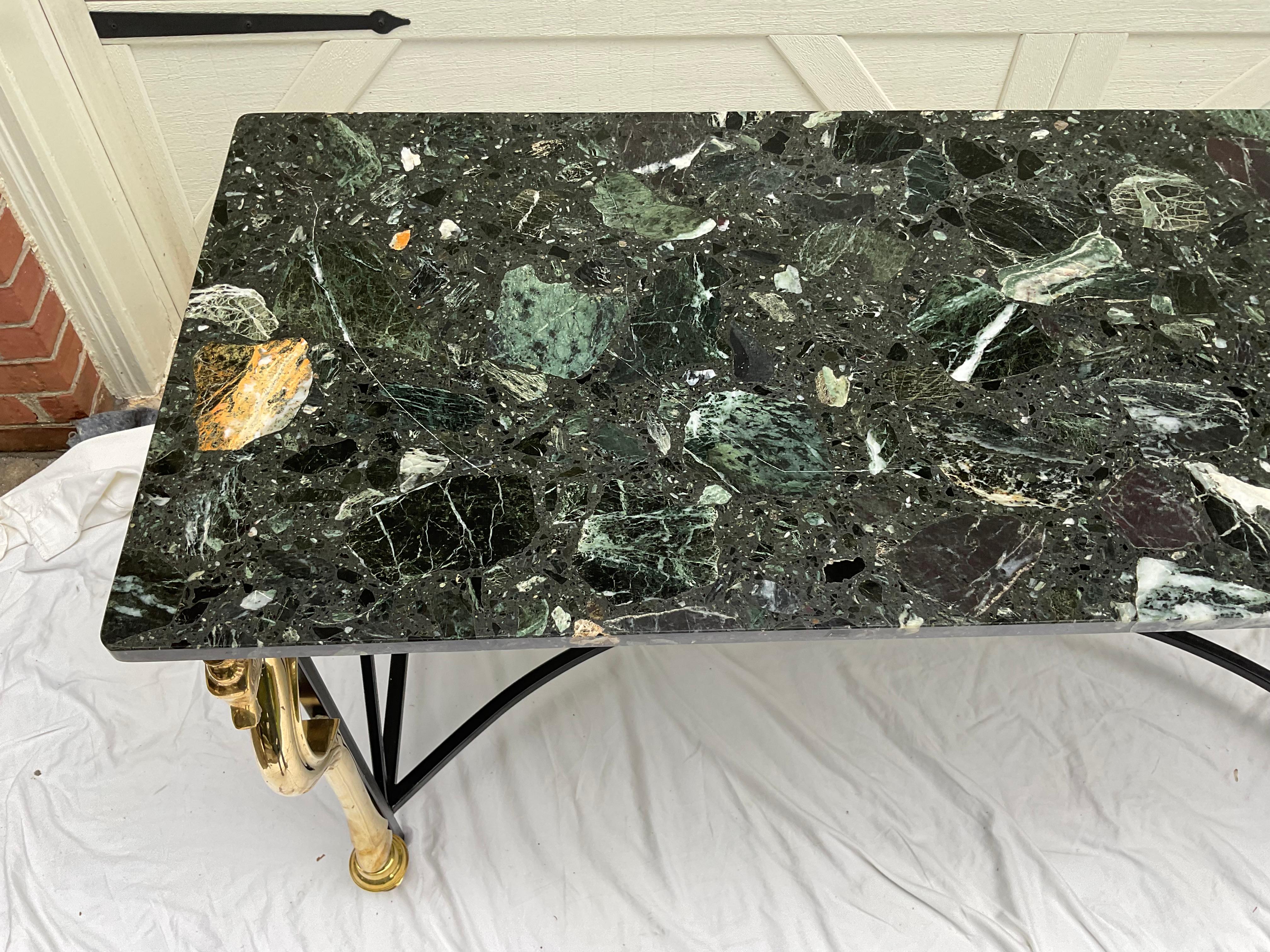 Maison Charles  attr. Marble Top Regency Style Console For Sale 1