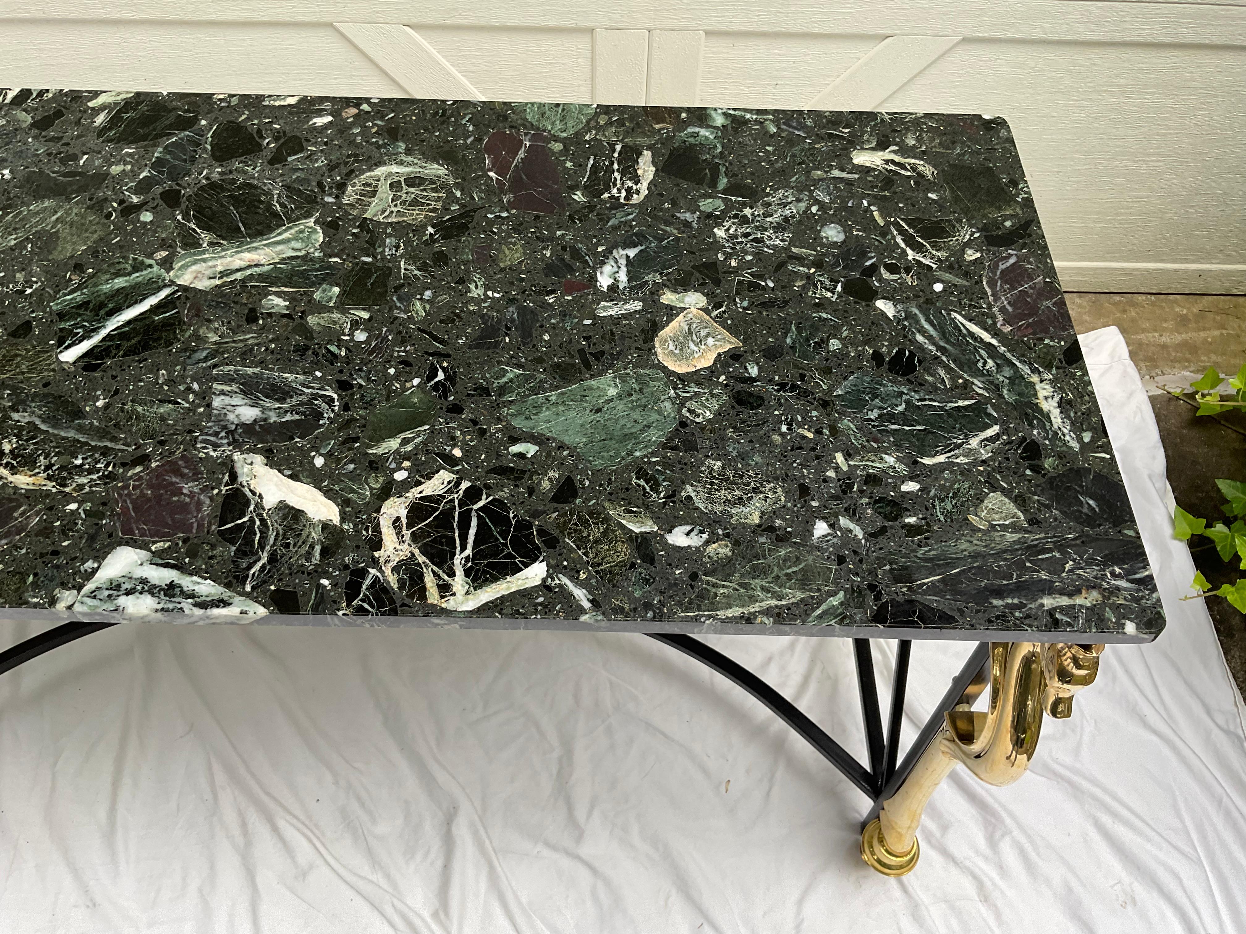 Maison Charles  attr. Marble Top Regency Style Console For Sale 2