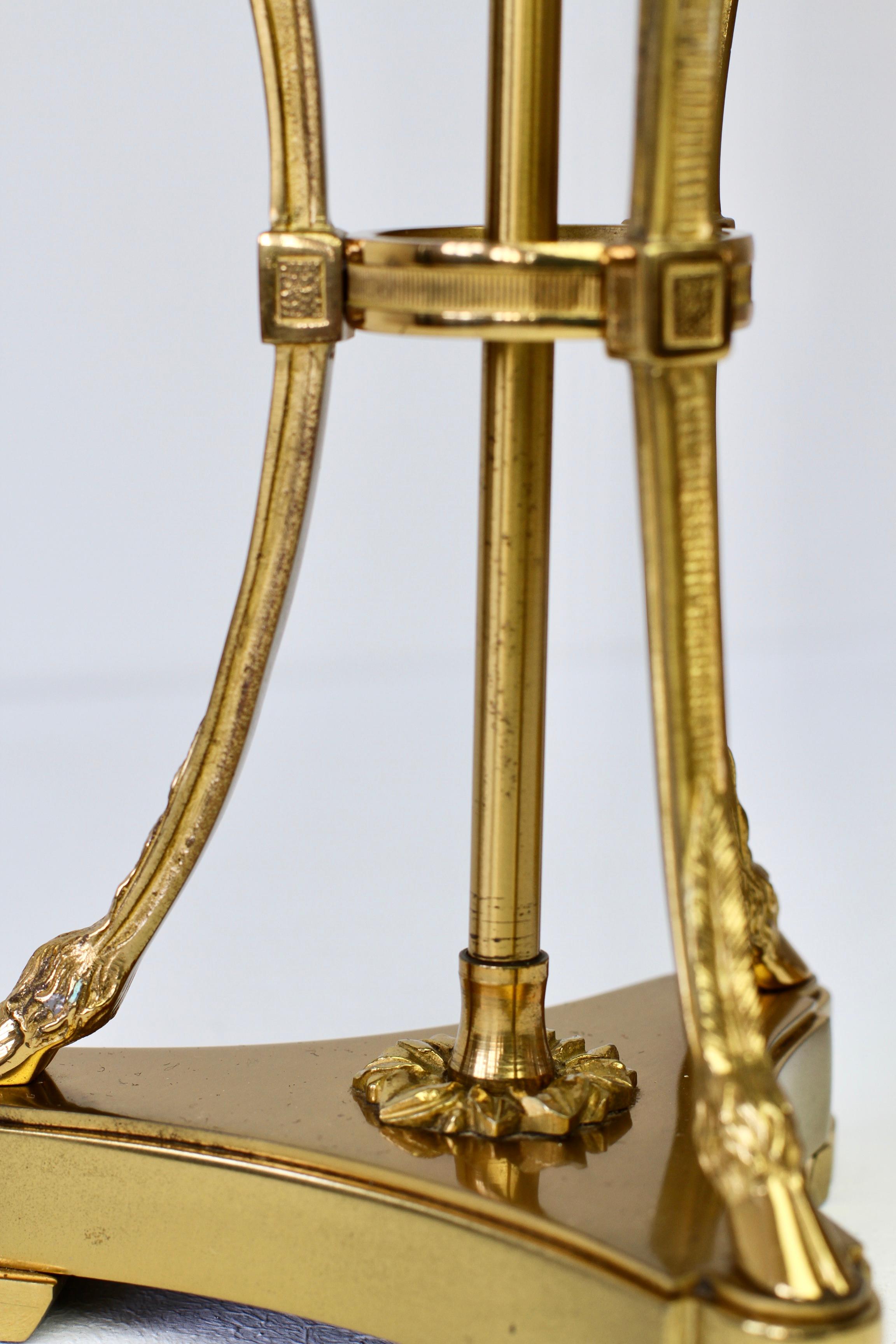 Maison Charles Attributed Pair of Tall Ostrich Egg and Brass French Table Lamps For Sale 8