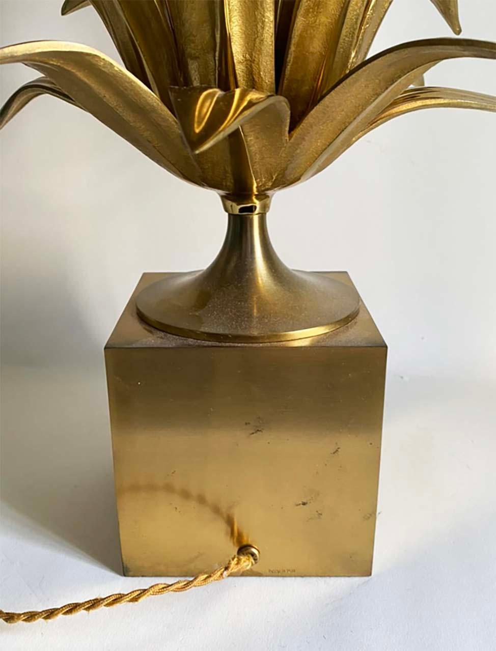 Lámpara de mesa Maison Charles de latón y bronce Agave a Gorge--Todo original en Bueno estado para la venta en Minneapolis, MN