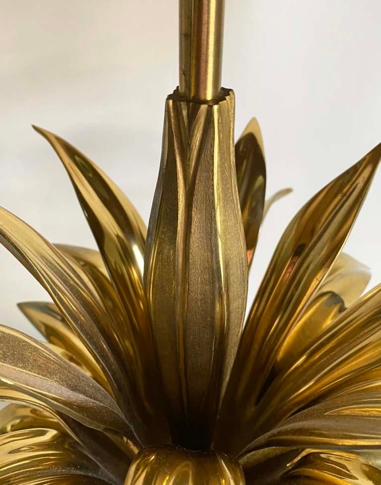 Lámpara de mesa Maison Charles de latón y bronce Agave a Gorge--Todo original en venta 2