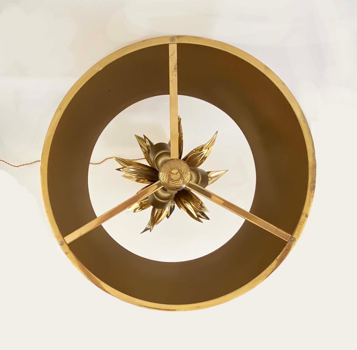 Lámpara de mesa Maison Charles de latón y bronce Agave a Gorge--Todo original en venta 3