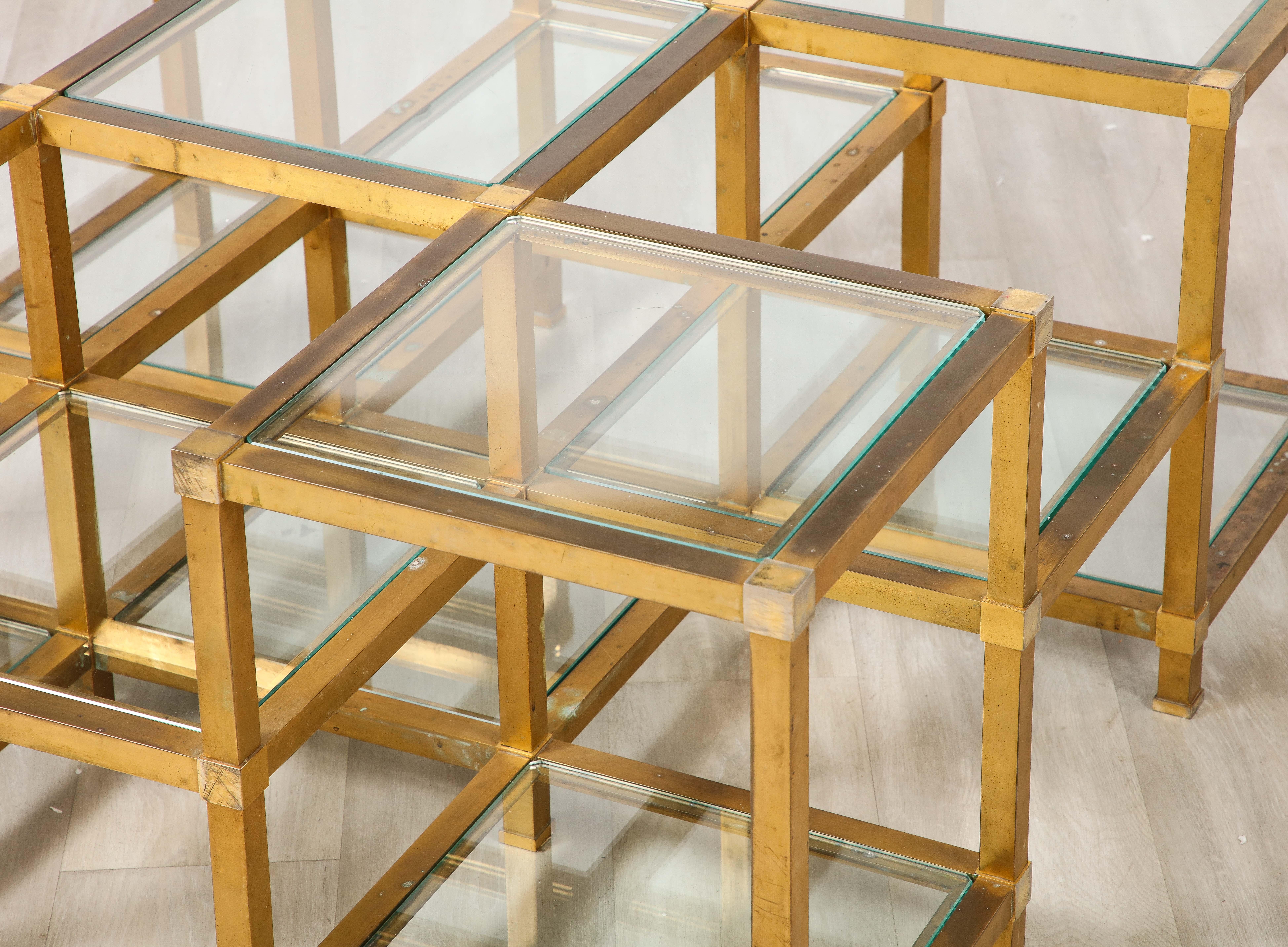 Maison Charles Brass and Glass Coffee Table, France, Circa 1970 For Sale 6