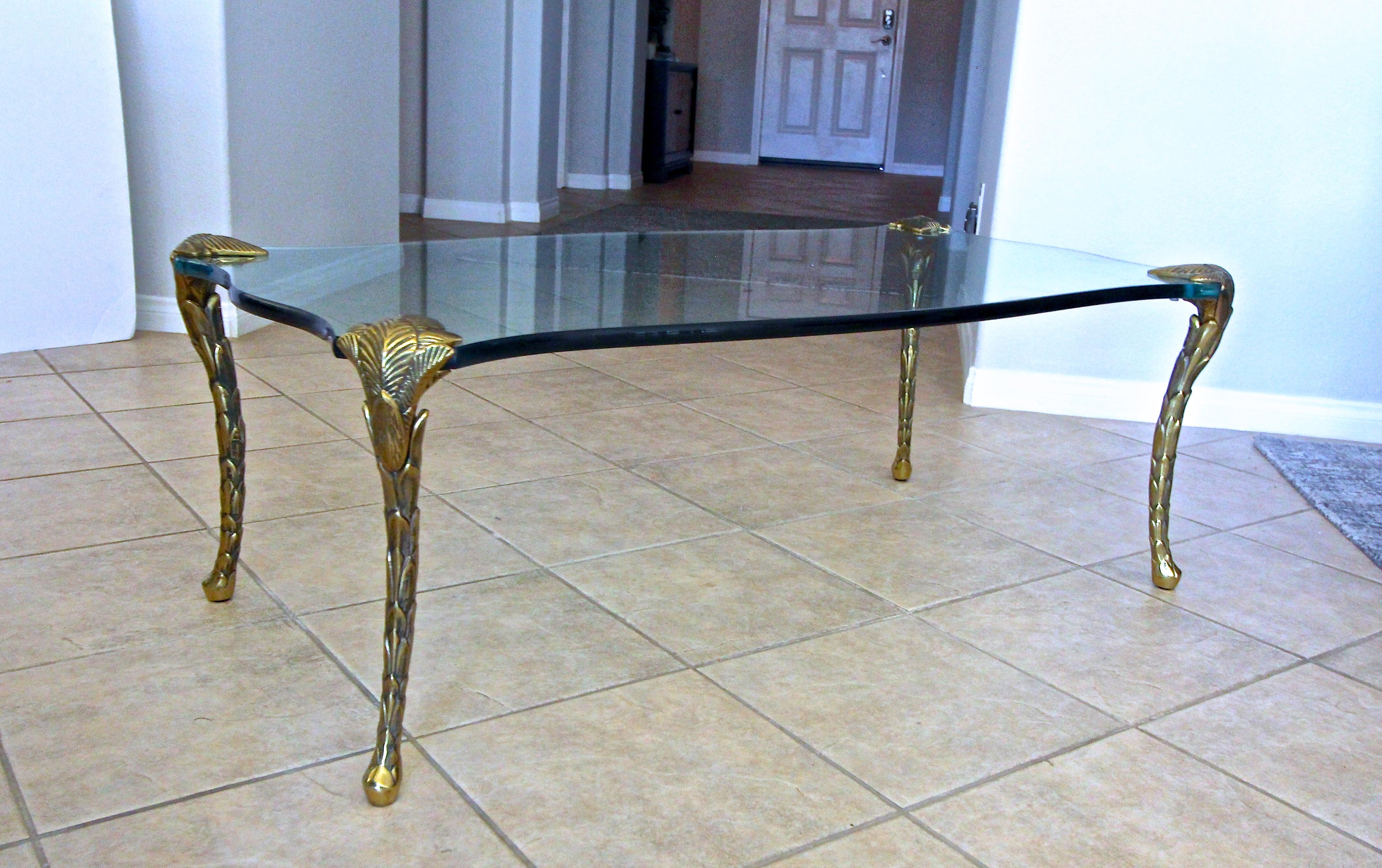 Maison Charles Brass Cabriole Legs Coffee Cocktail Table 12