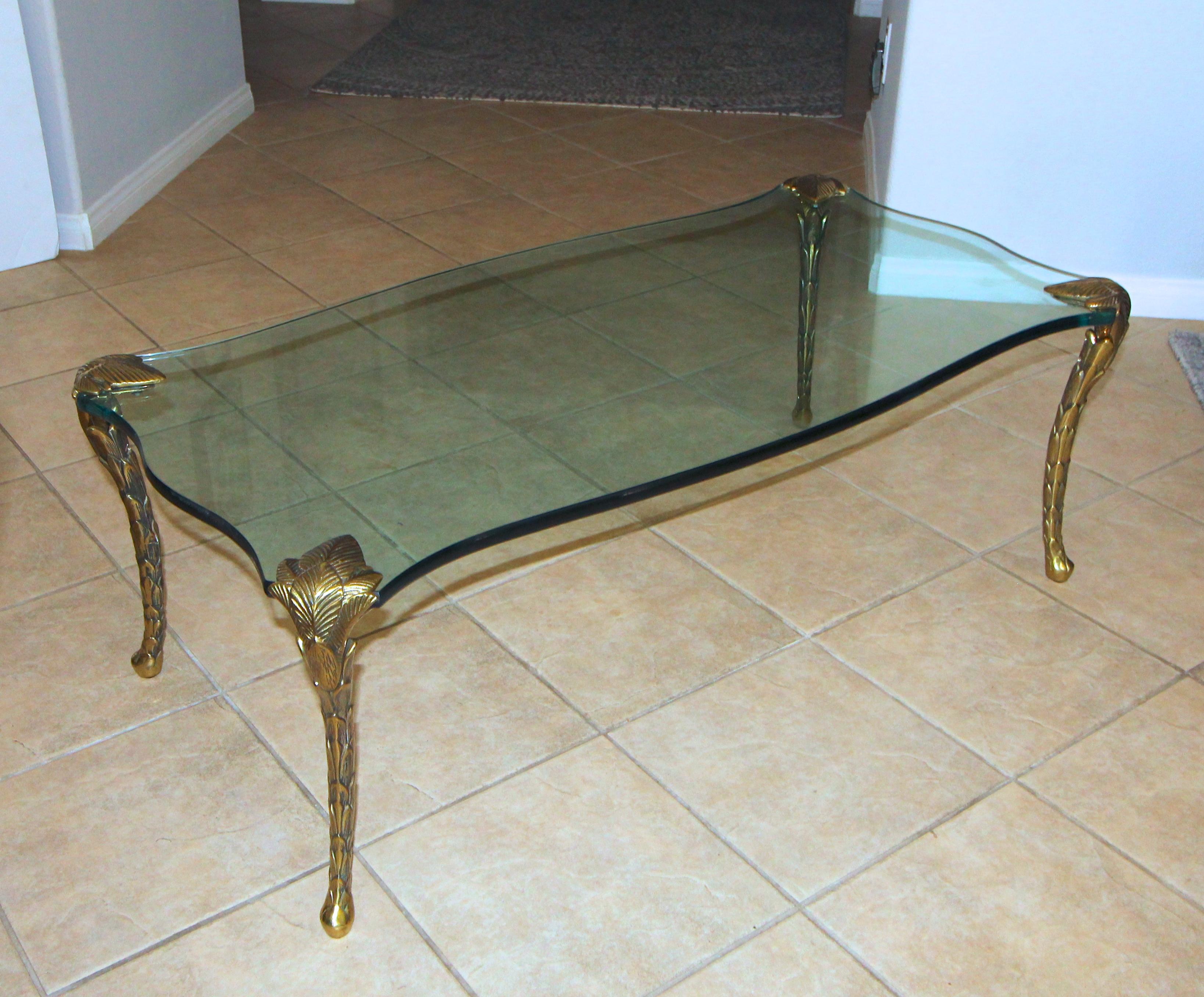Maison Charles Brass Cabriole Legs Coffee Cocktail Table 3