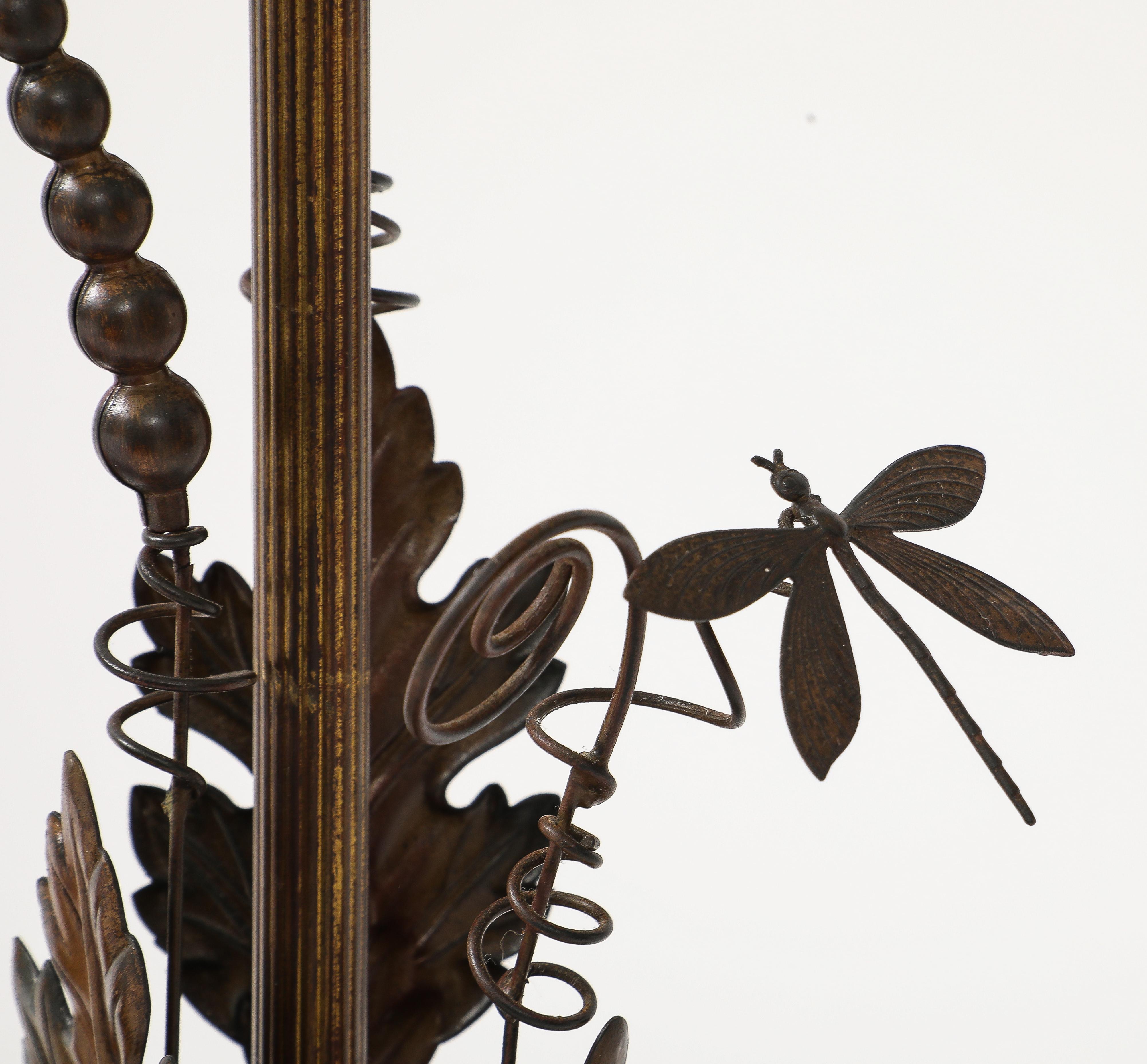 Maison Charles Lampes à fougères et insectes en laiton en vente 3