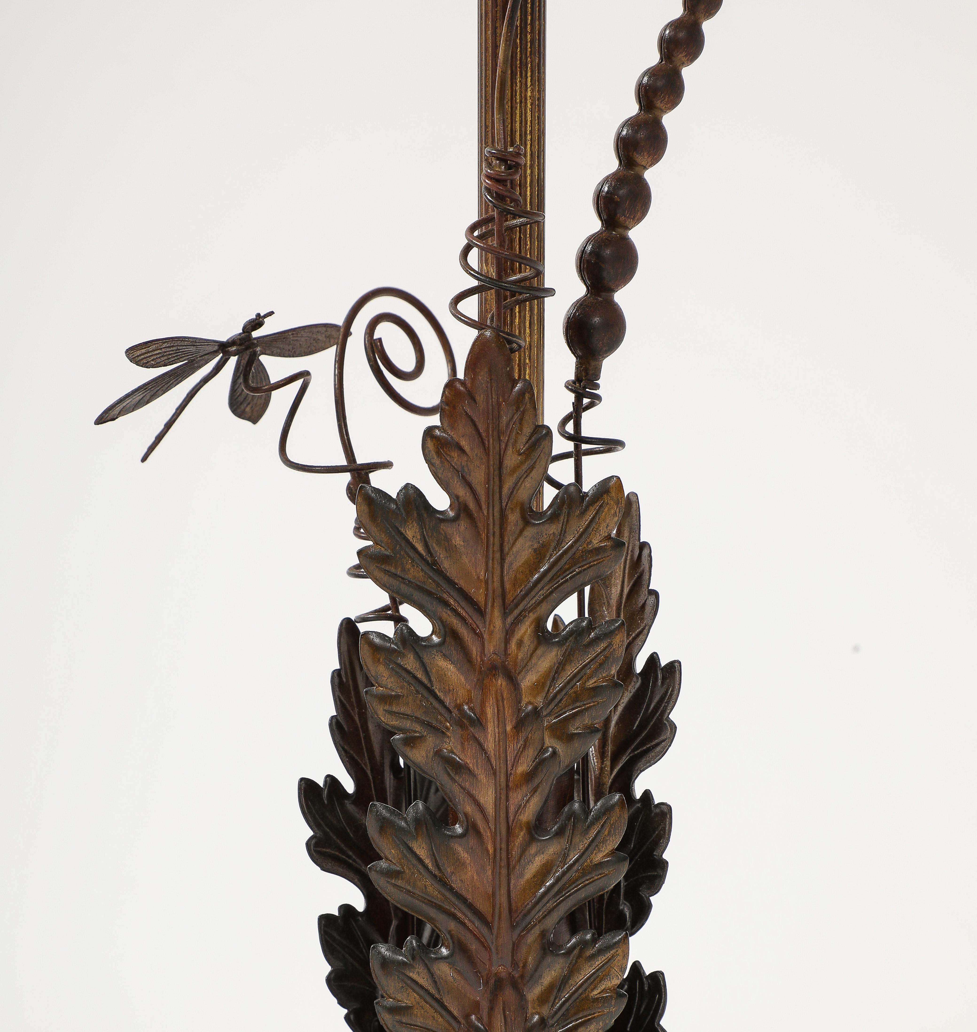 Maison Charles Lampes à fougères et insectes en laiton en vente 4