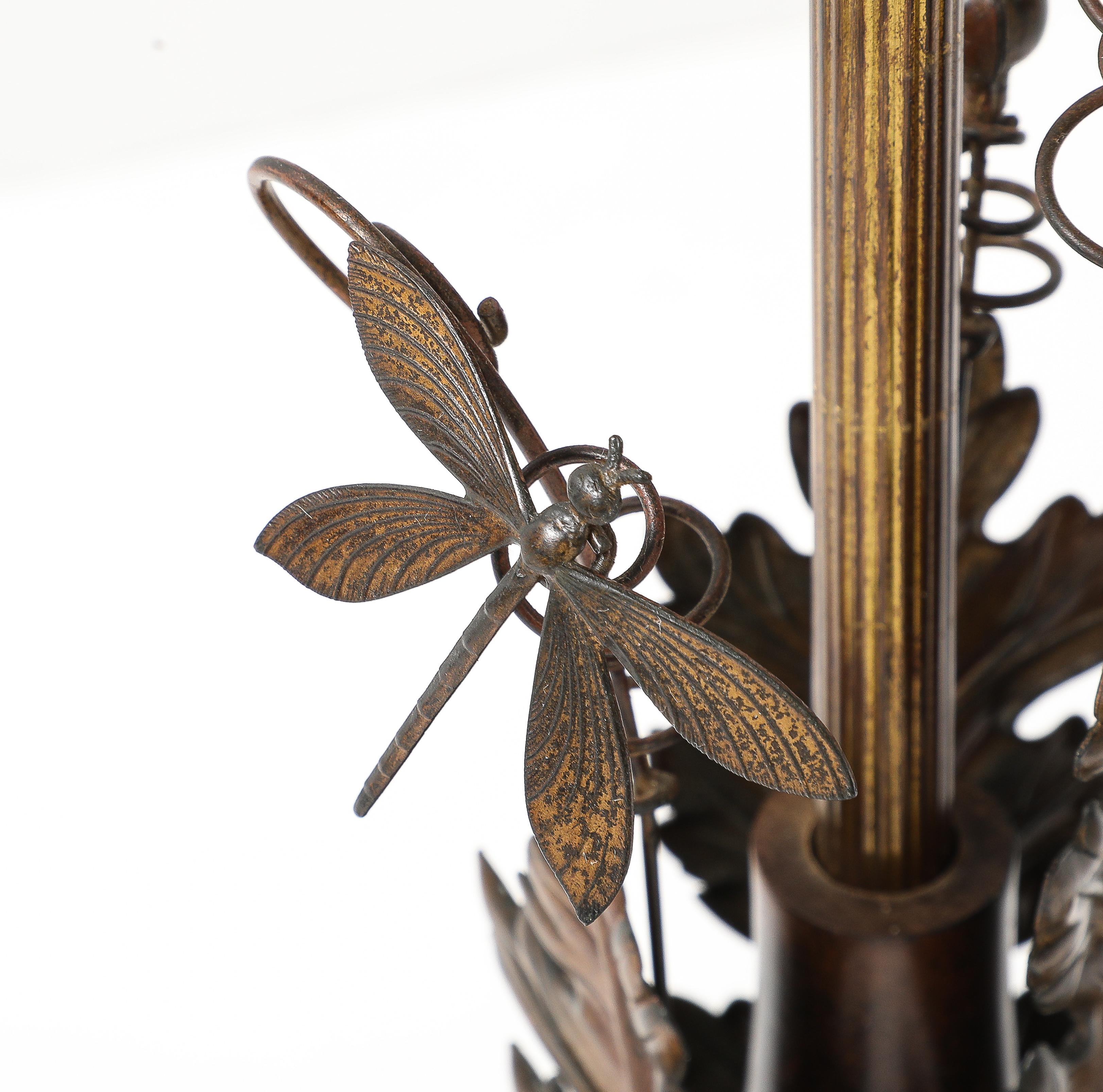 Maison Charles Lampes à fougères et insectes en laiton en vente 8