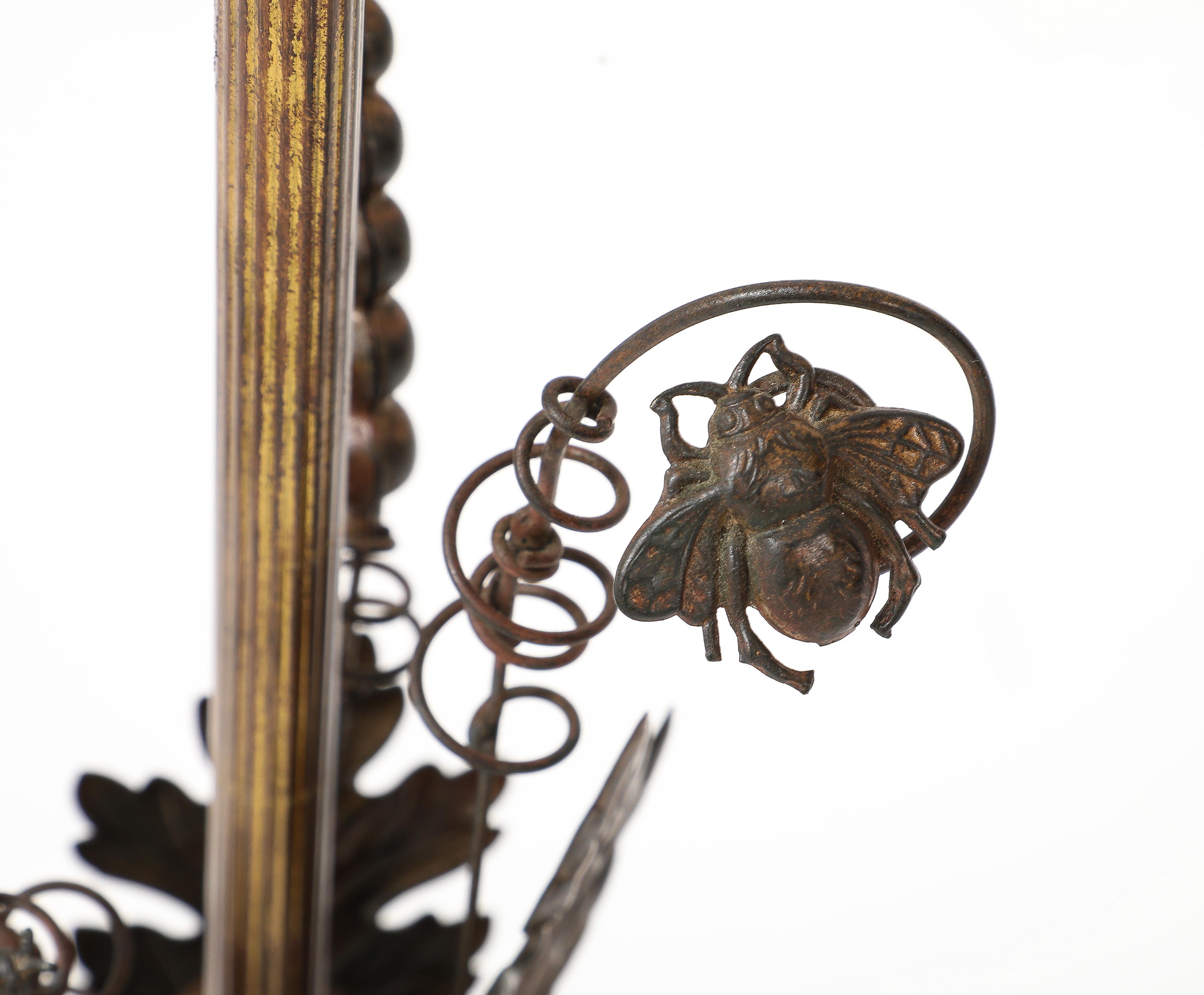 Maison Charles Lampes à fougères et insectes en laiton en vente 9