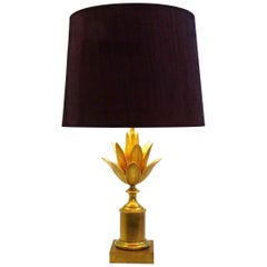 Lampe de table "Lotus" en laiton de la Maison Charles:: France:: vers 1960