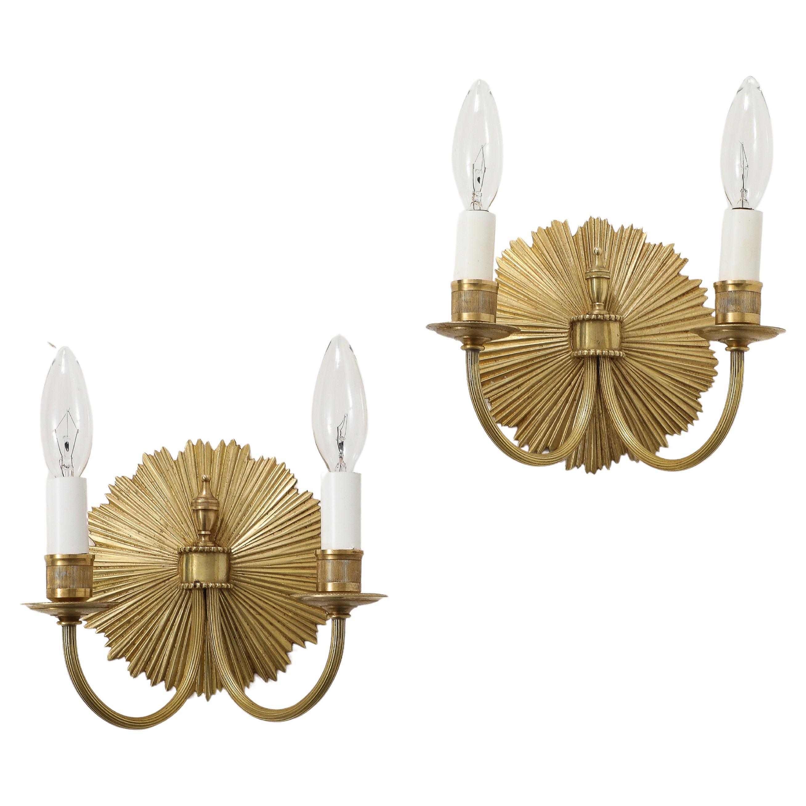 Maison Charles Brass Wall Sconces For Sale