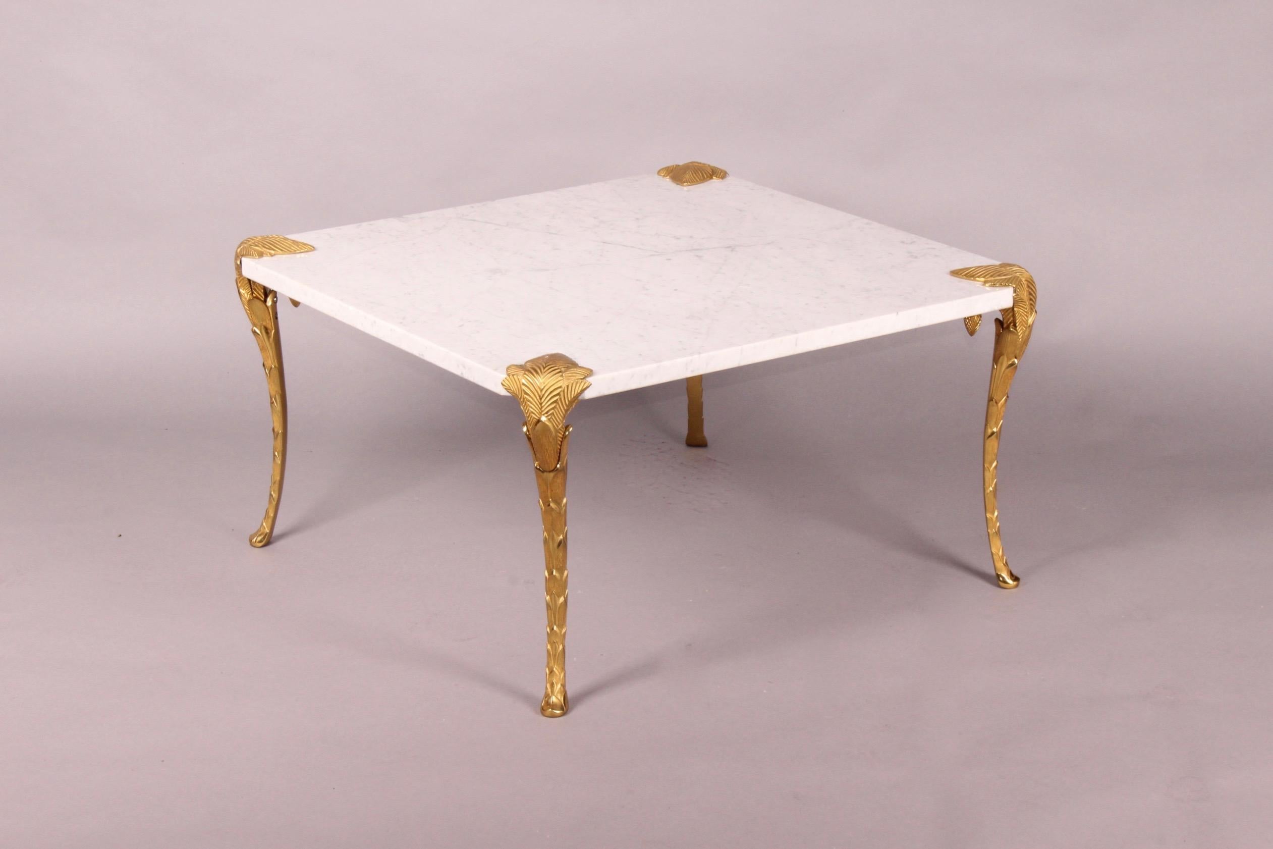 Maison Charles bronze and marble coffee table.