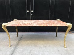 French Bronze and Marble Coffee Table