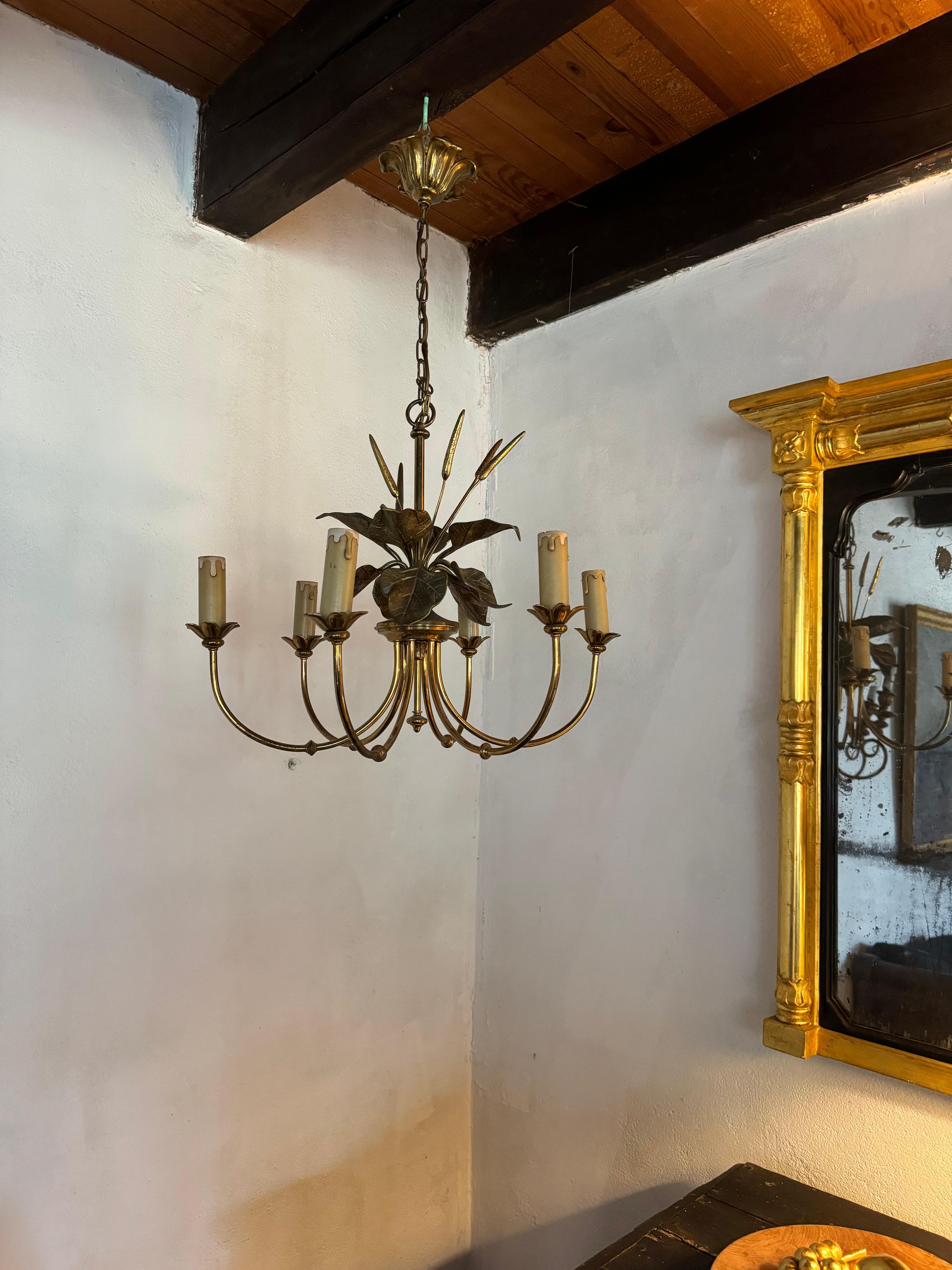Francese Lampadario in bronzo Maison Charles in vendita