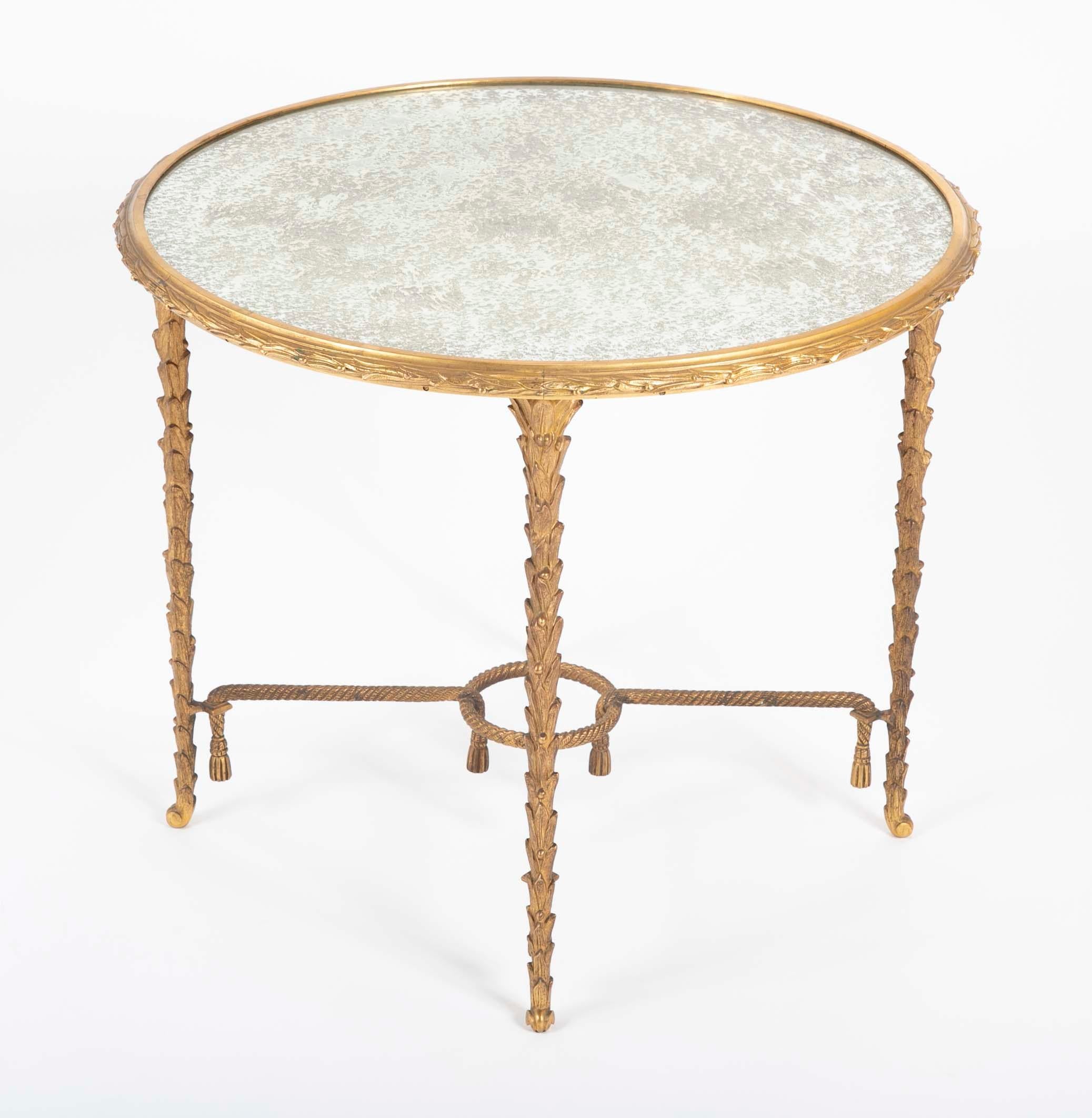 Maison Charles Bronze Mirrored Top Side Table 5