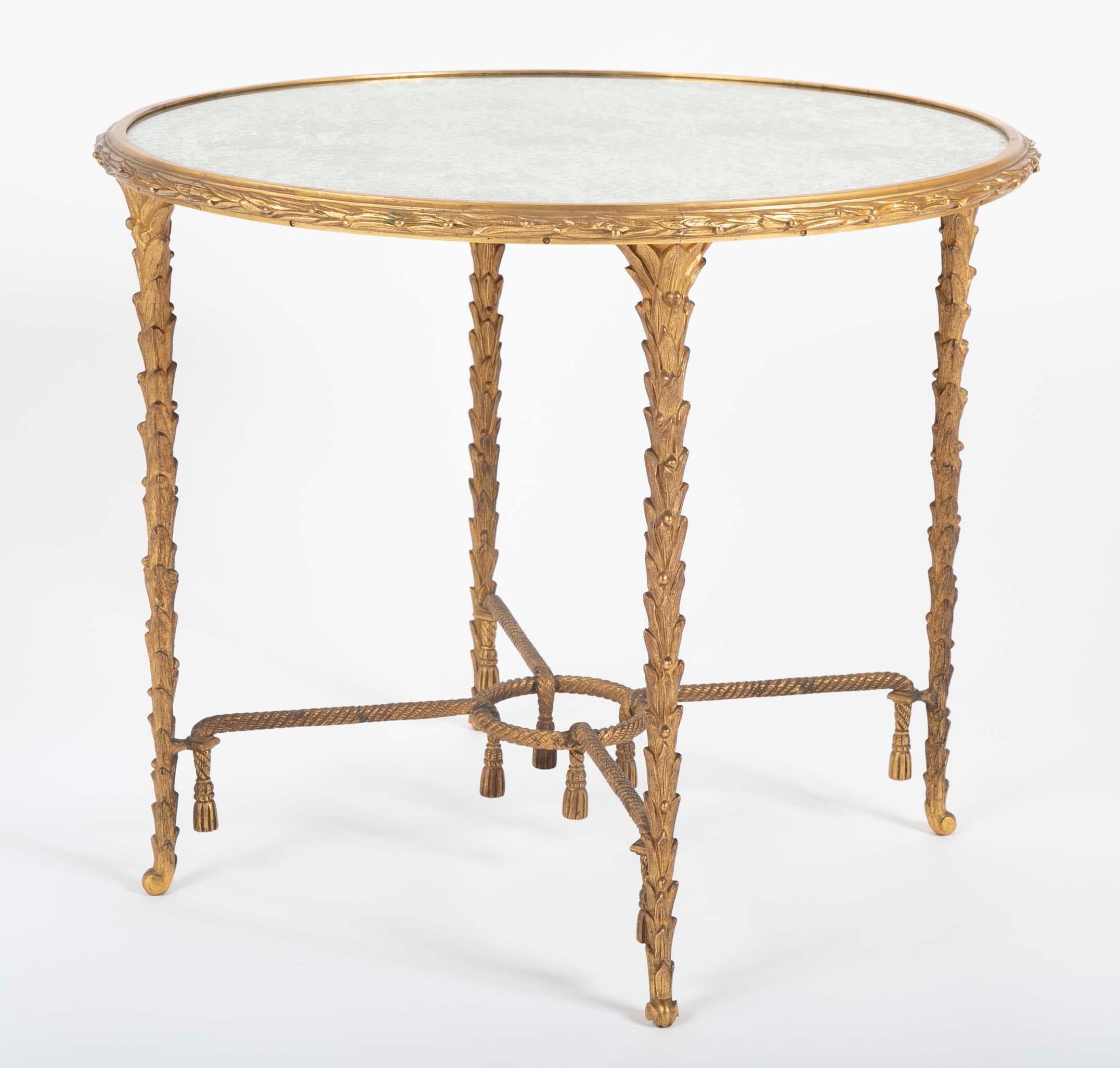 Maison Charles Bronze Mirrored Top Side Table 7