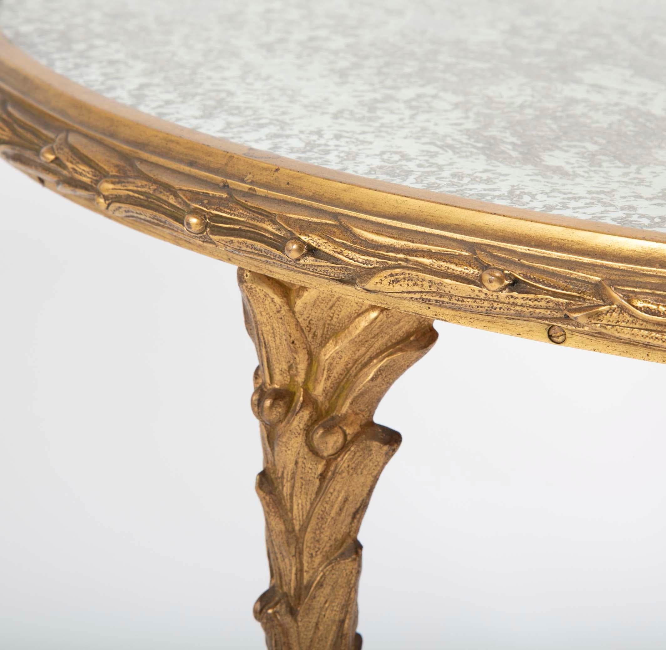 Maison Charles Bronze Mirrored Top Side Table 2