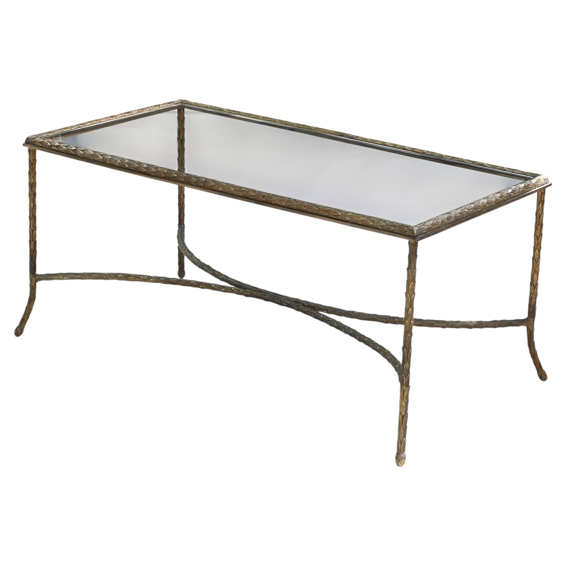 Maison Charles Bronze Palm Tree Coffee Table For Sale