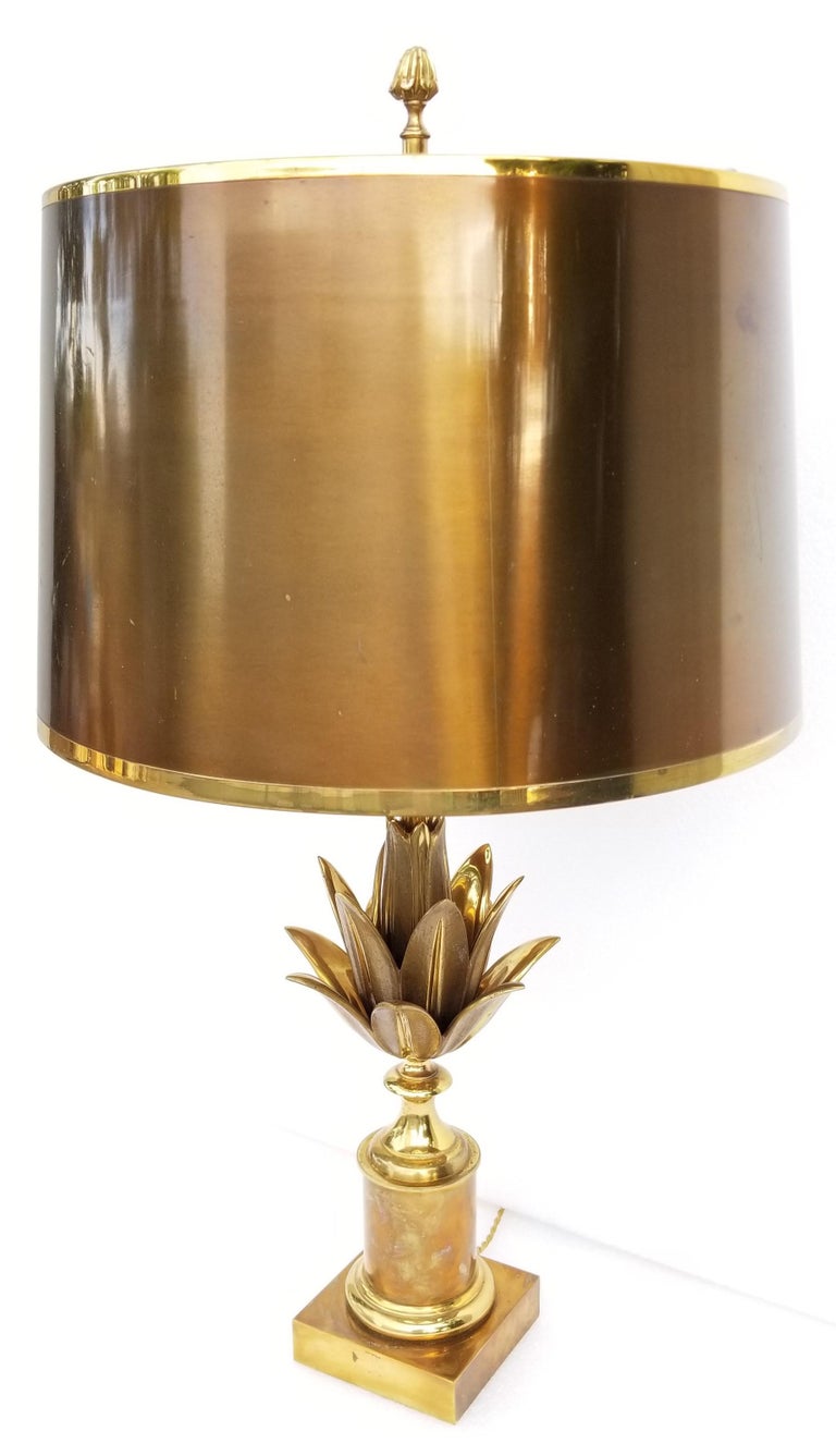 Maison Charles bronze table lamp, 2 patina bronze. Model 