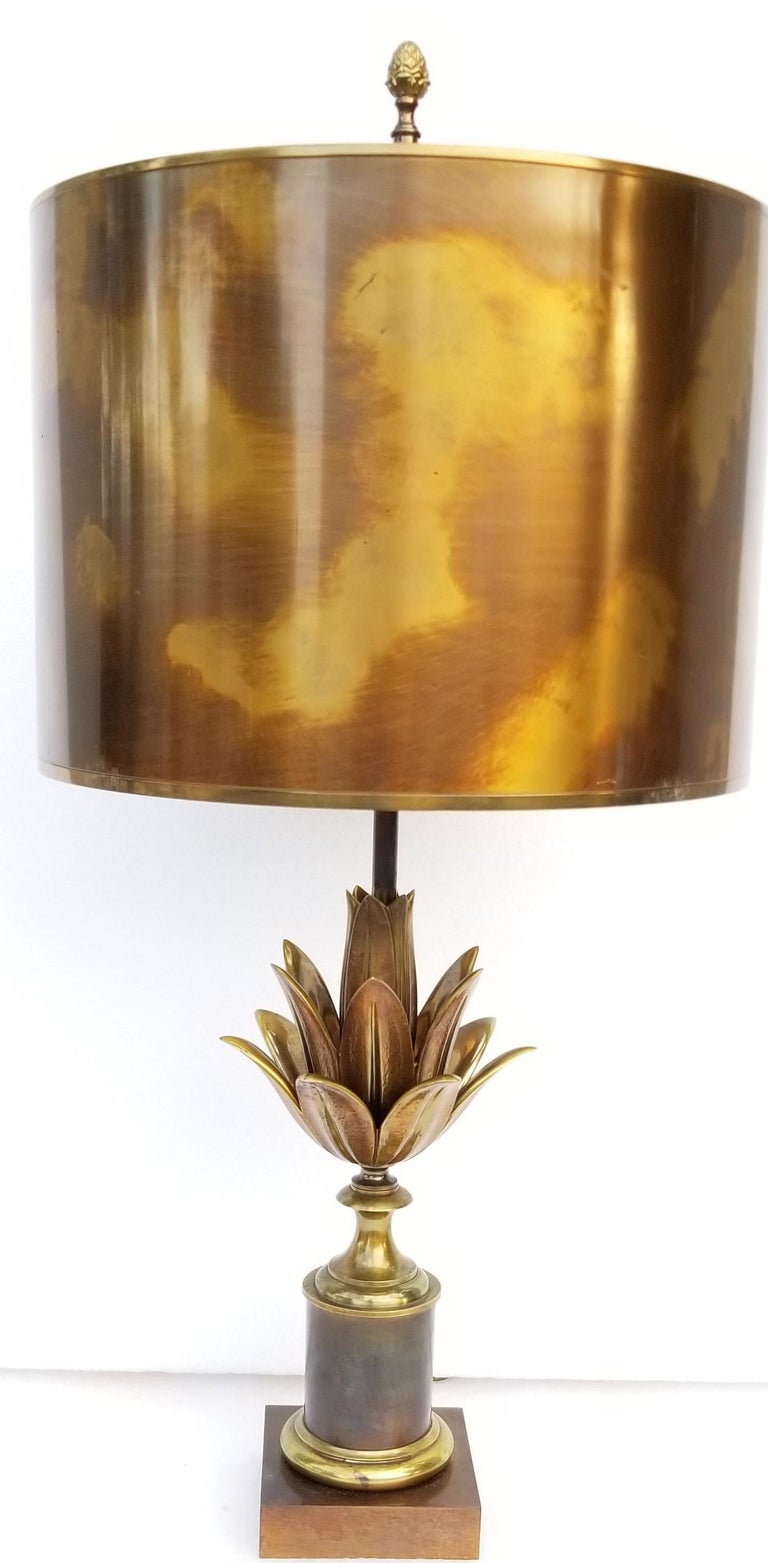 Mid-20th Century Maison Charles Bronze Table Lamp For Sale