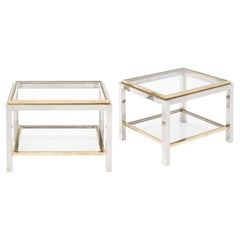 Maison Charles Chrome and Brass Side Tables