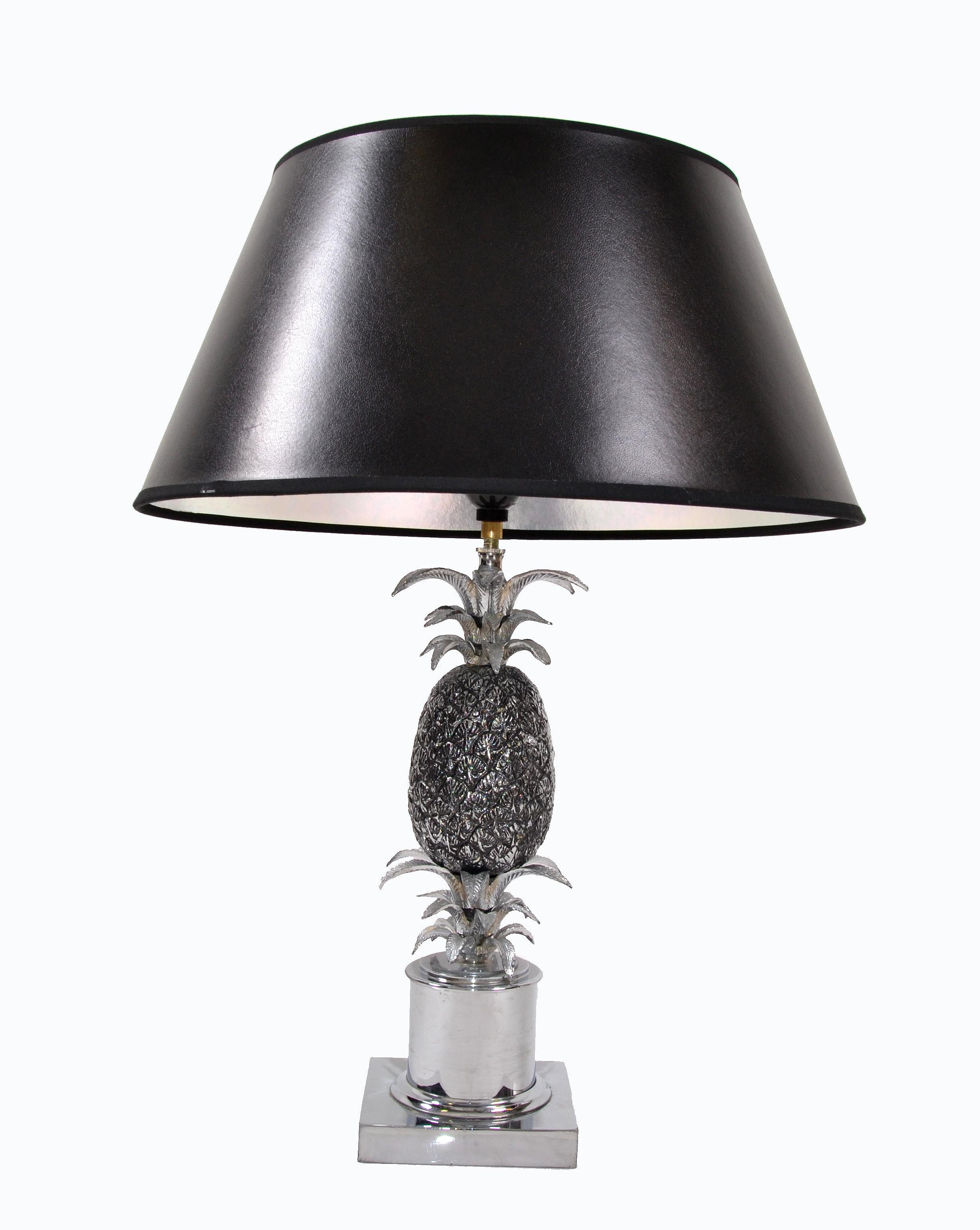 20th Century Maison Charles Chrome and Nickel Pineapple Table Lamp French Provincial 1960s For Sale