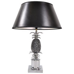 Maison Charles Chrome and Nickel Pineapple Table Lamp French Provincial 1960s