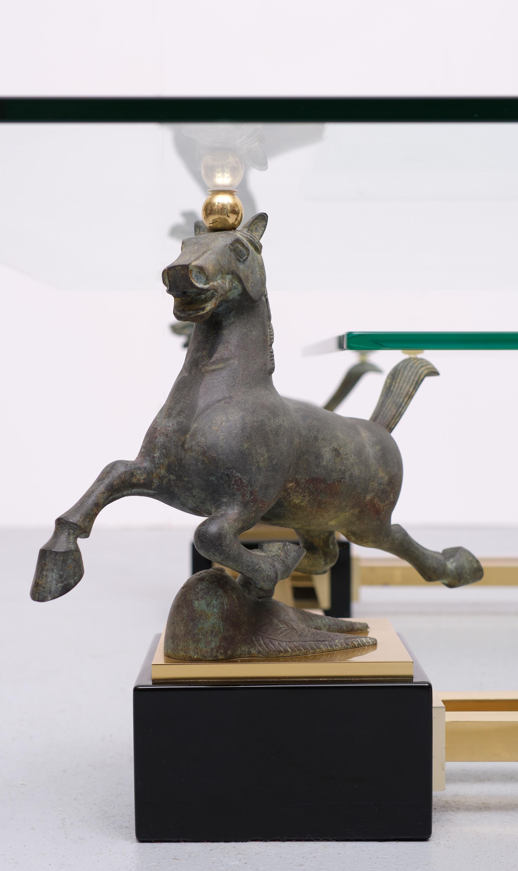 Couchtisch, Maison Charles, „Flying Horse of Gansu“, 1970er Jahre, Frankreich (Ende des 20. Jahrhunderts) im Angebot
