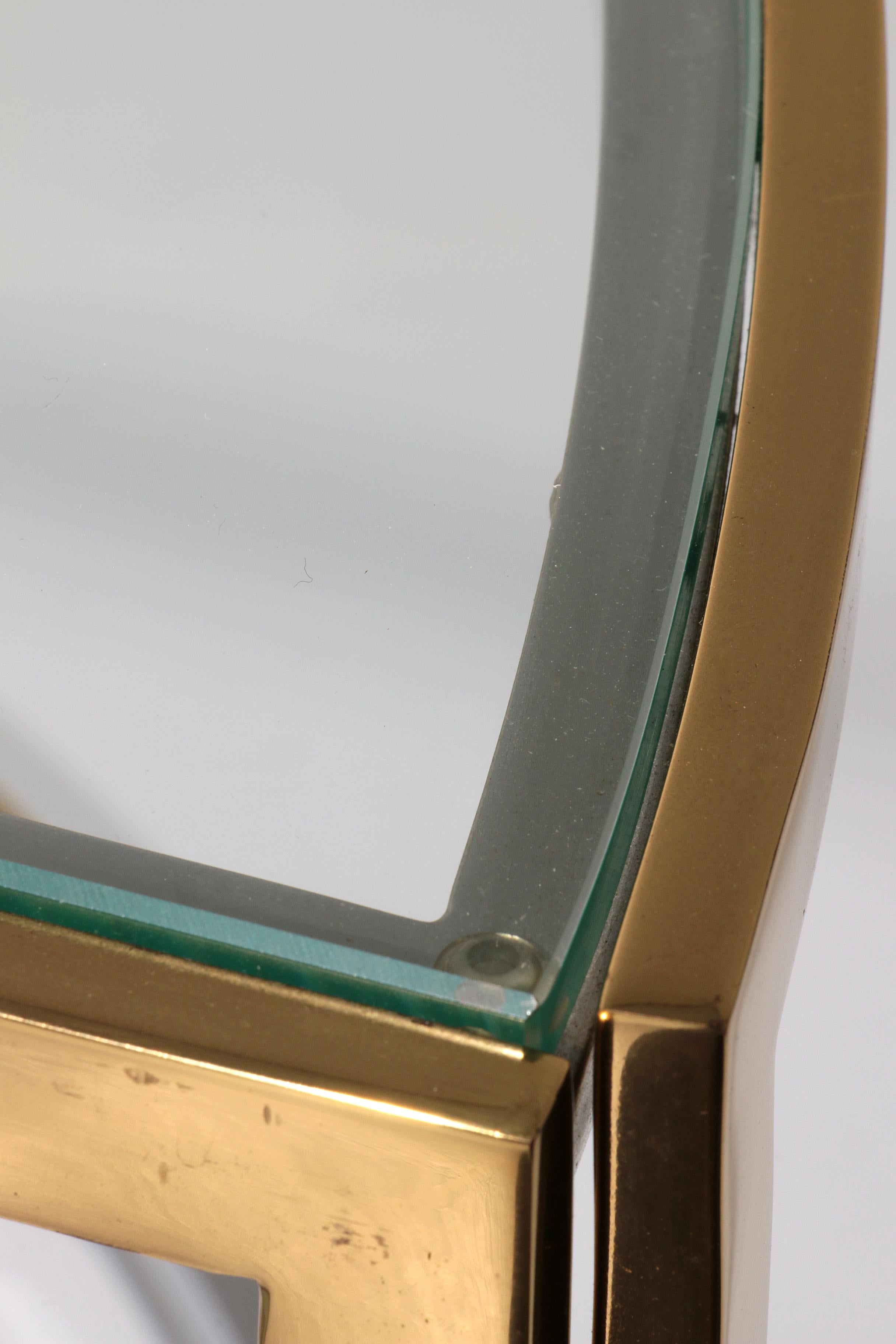 Maison Charles Coffee Table in Brass Chrome and Glass Elegant from the 1970 For Sale 3