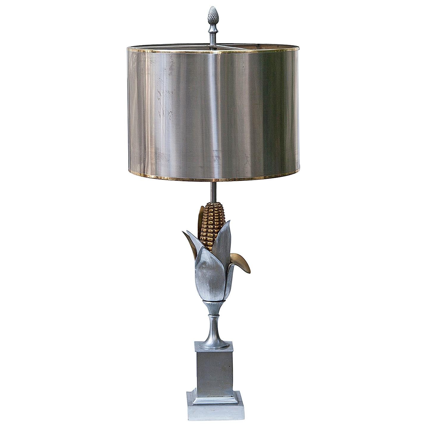 Maison Charles Corn Table Lamp Signed, France, 1970