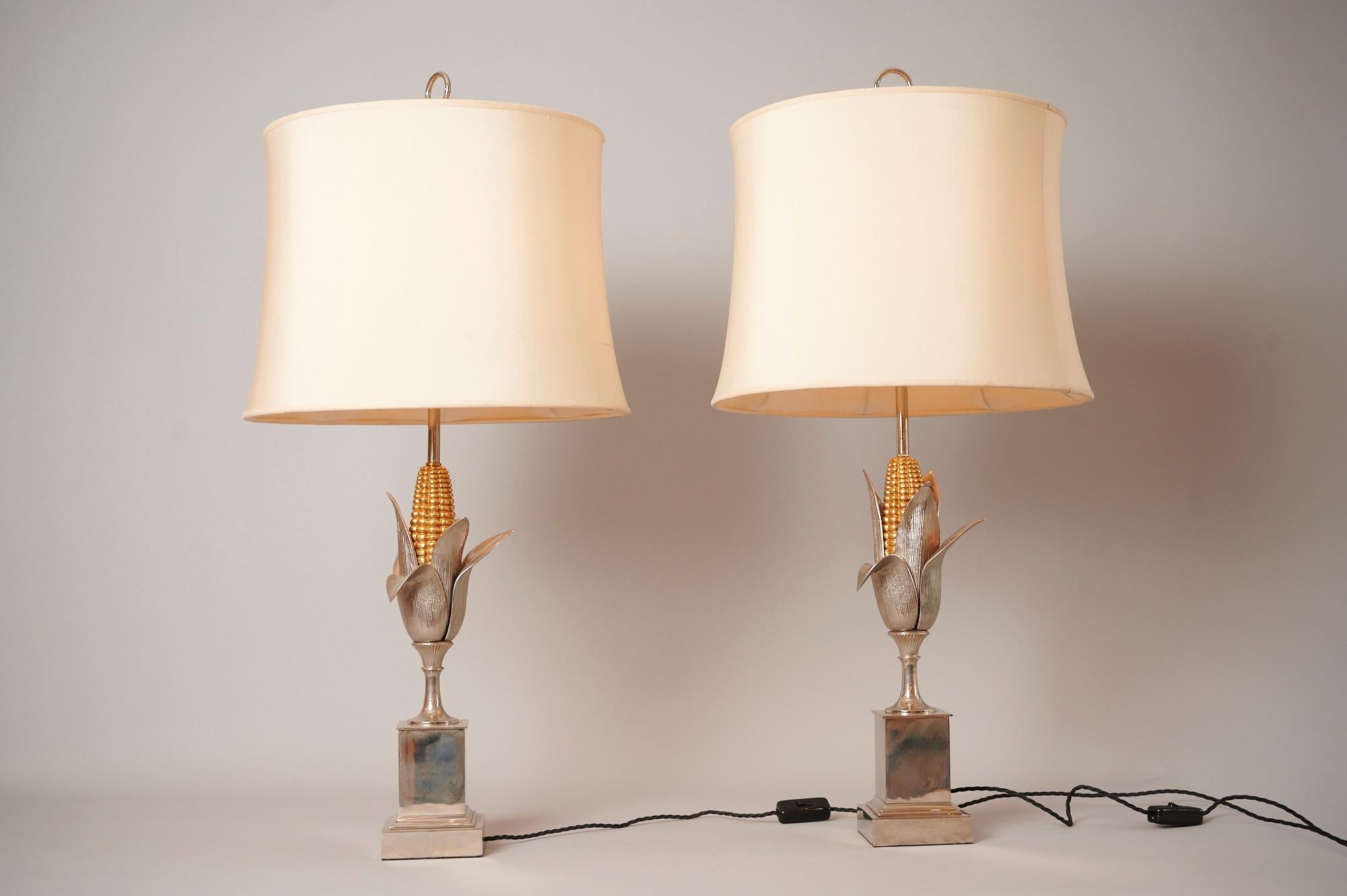French Maison Charles Ear of Corn Lamp, c1970 For Sale