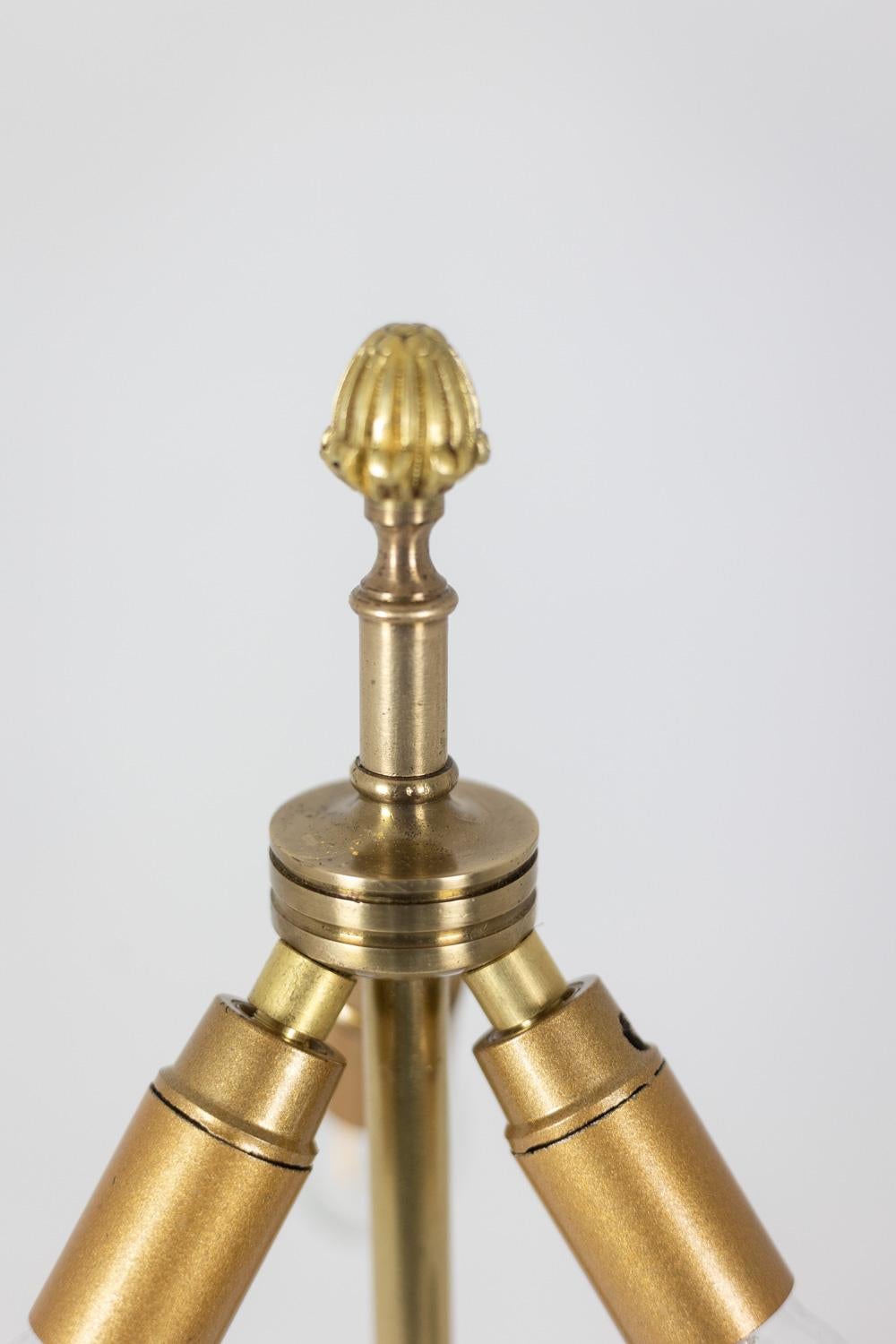 Maison Charles. “Egg” lamp in fractal resin and bronze. Circa 1970. For Sale 2